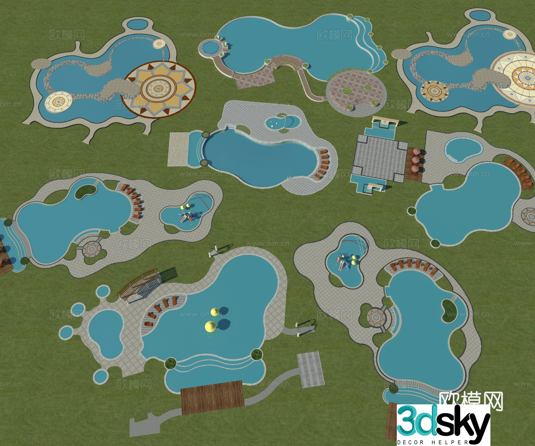Swimming pool Outdoor swimming pool Infinity pool 3d model