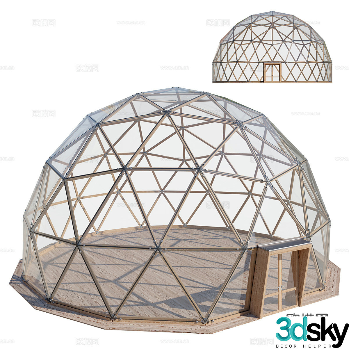 Modern dome sunroom 3d model