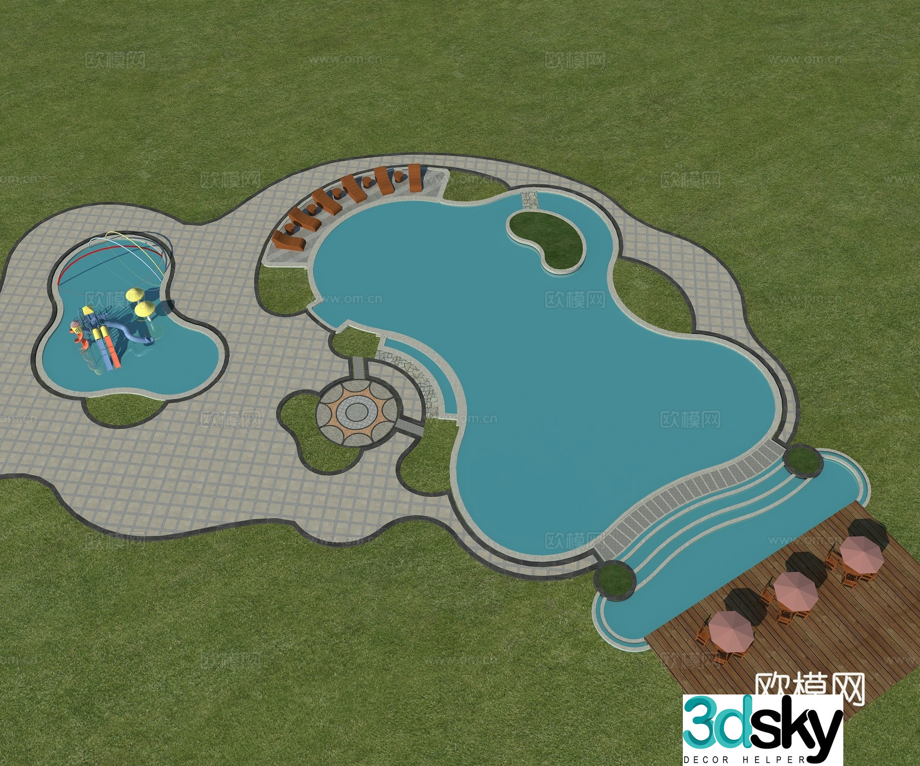 Swimming pool Outdoor swimming pool Infinity pool 3d model