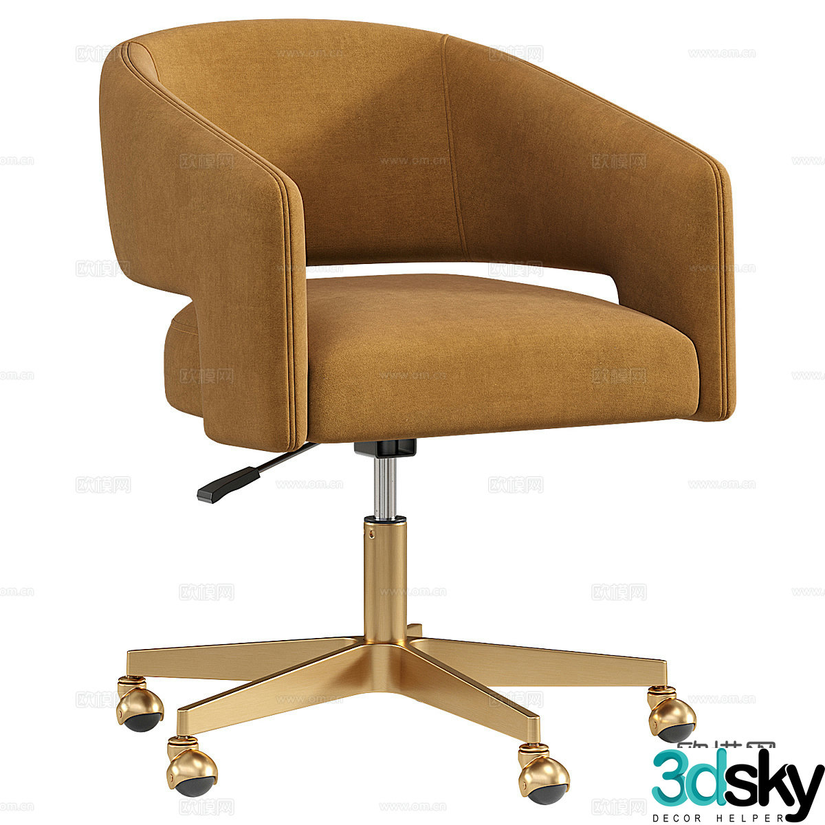 New Chinese light luxury Claren office chair 3D model