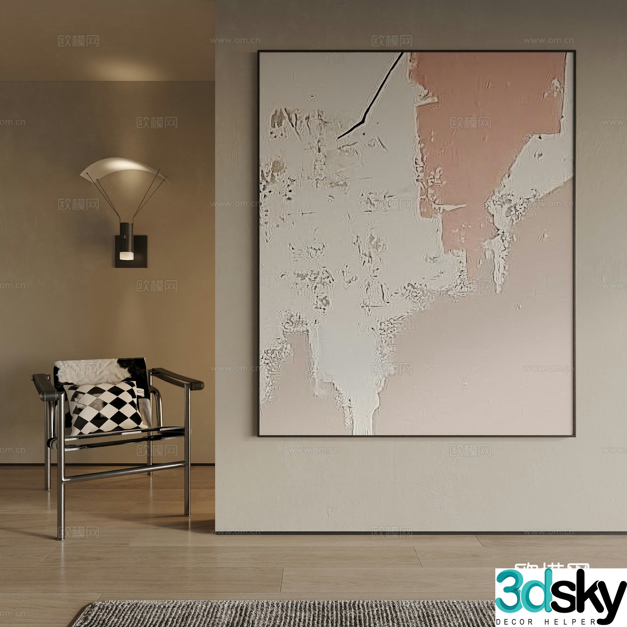 Modern decorative painting 3d model