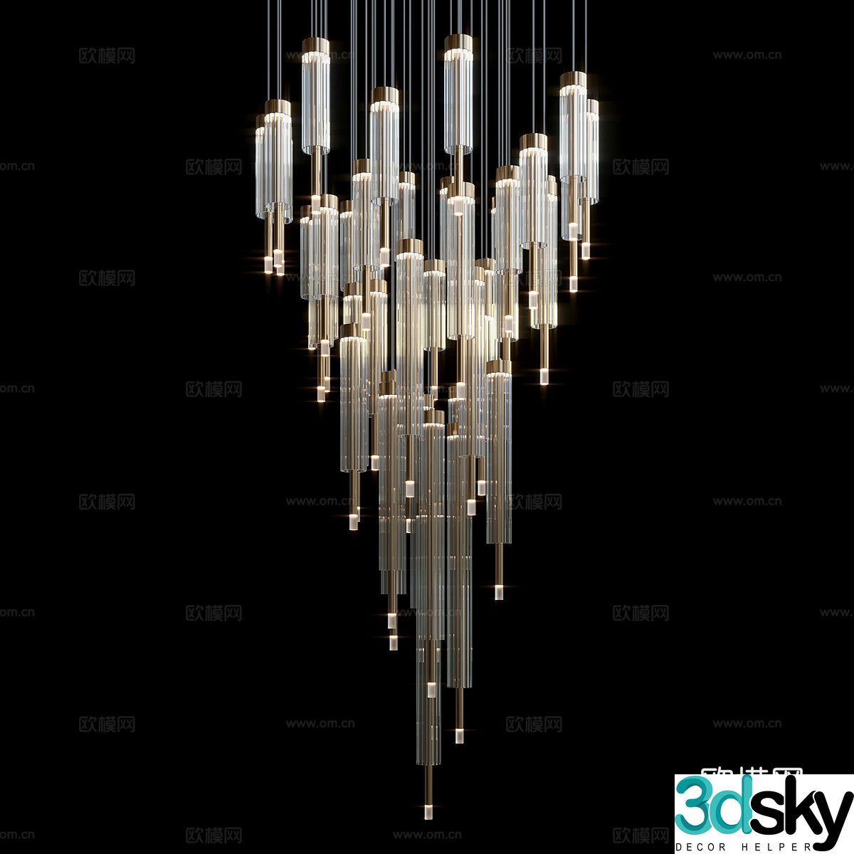 Hotel chandeliers villa chandeliers crystal chandeliers glass chandeliers restaurant chandeliers homestay chandeliers 3D model