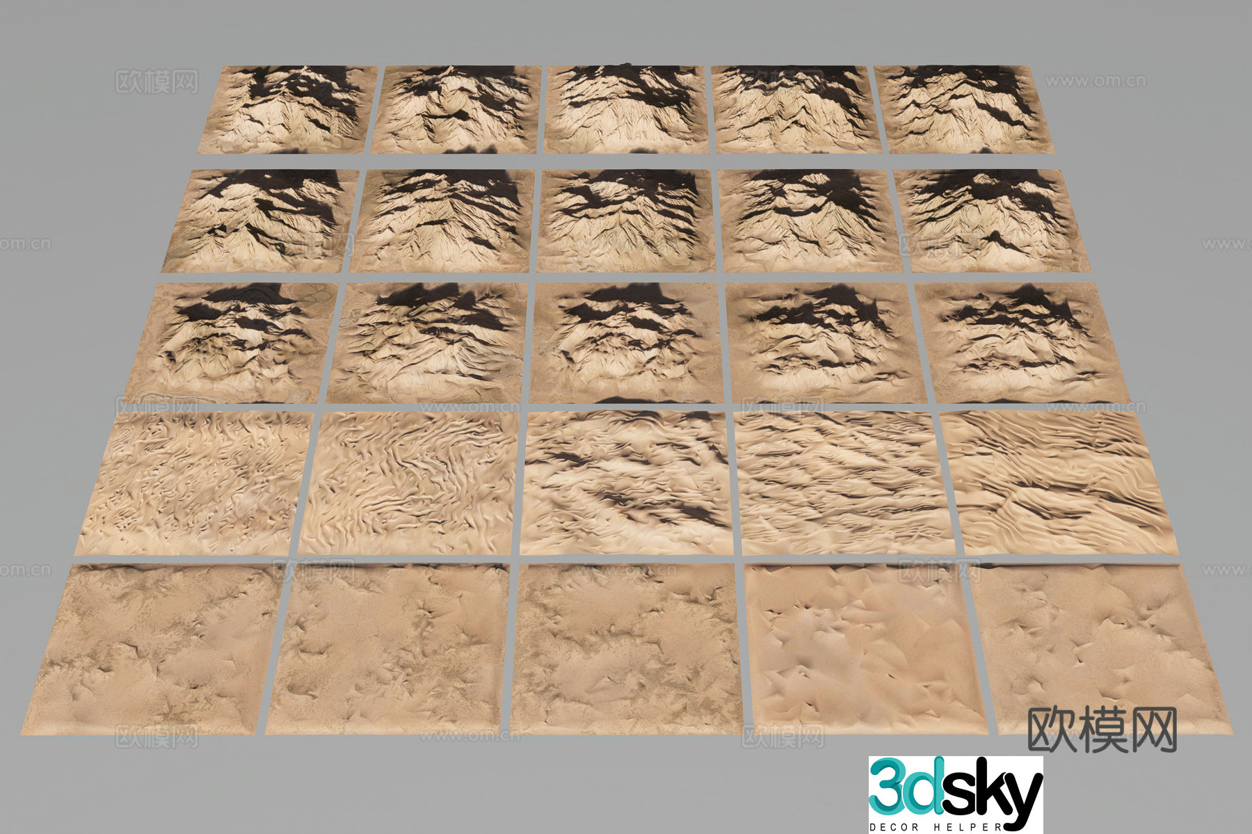 25 types of terrain 3D models