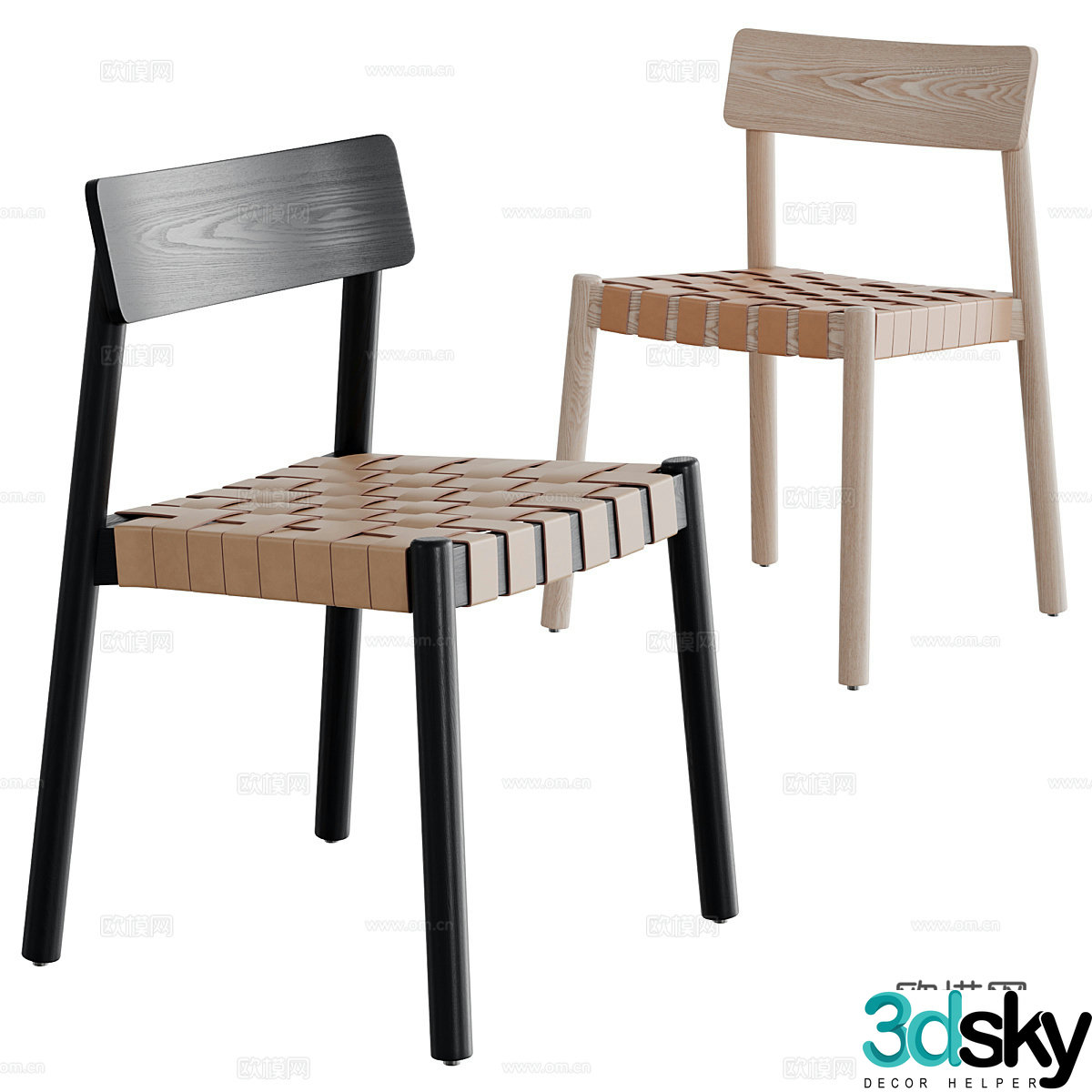 New Chinese style Heisler dining chair 3D model
