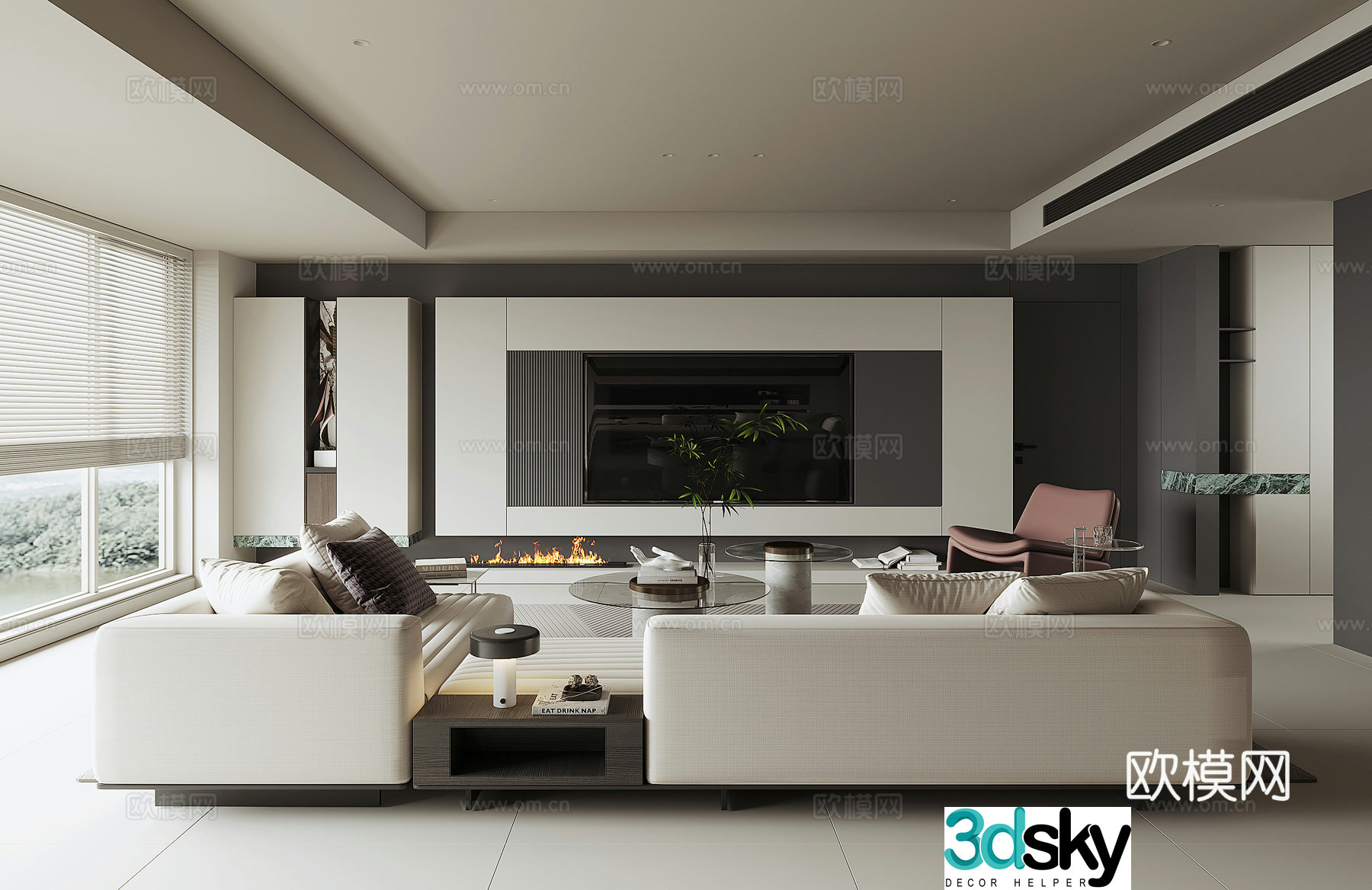 Modern home living room 3d model