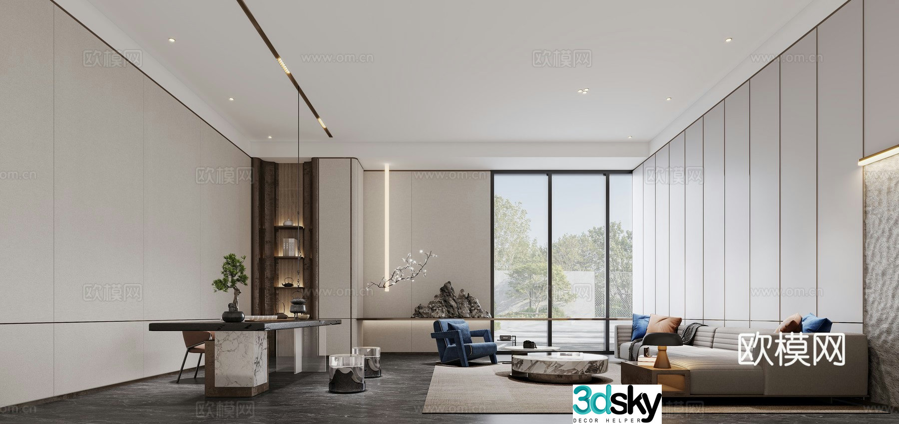 Modern sales office tea room leisure area 3D model