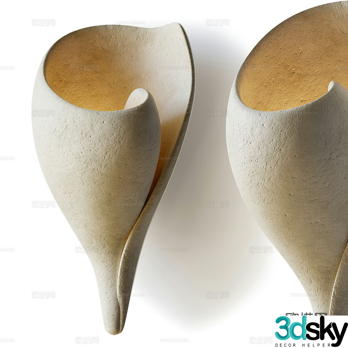 New Chinese shell decorative wall lamp 3D model