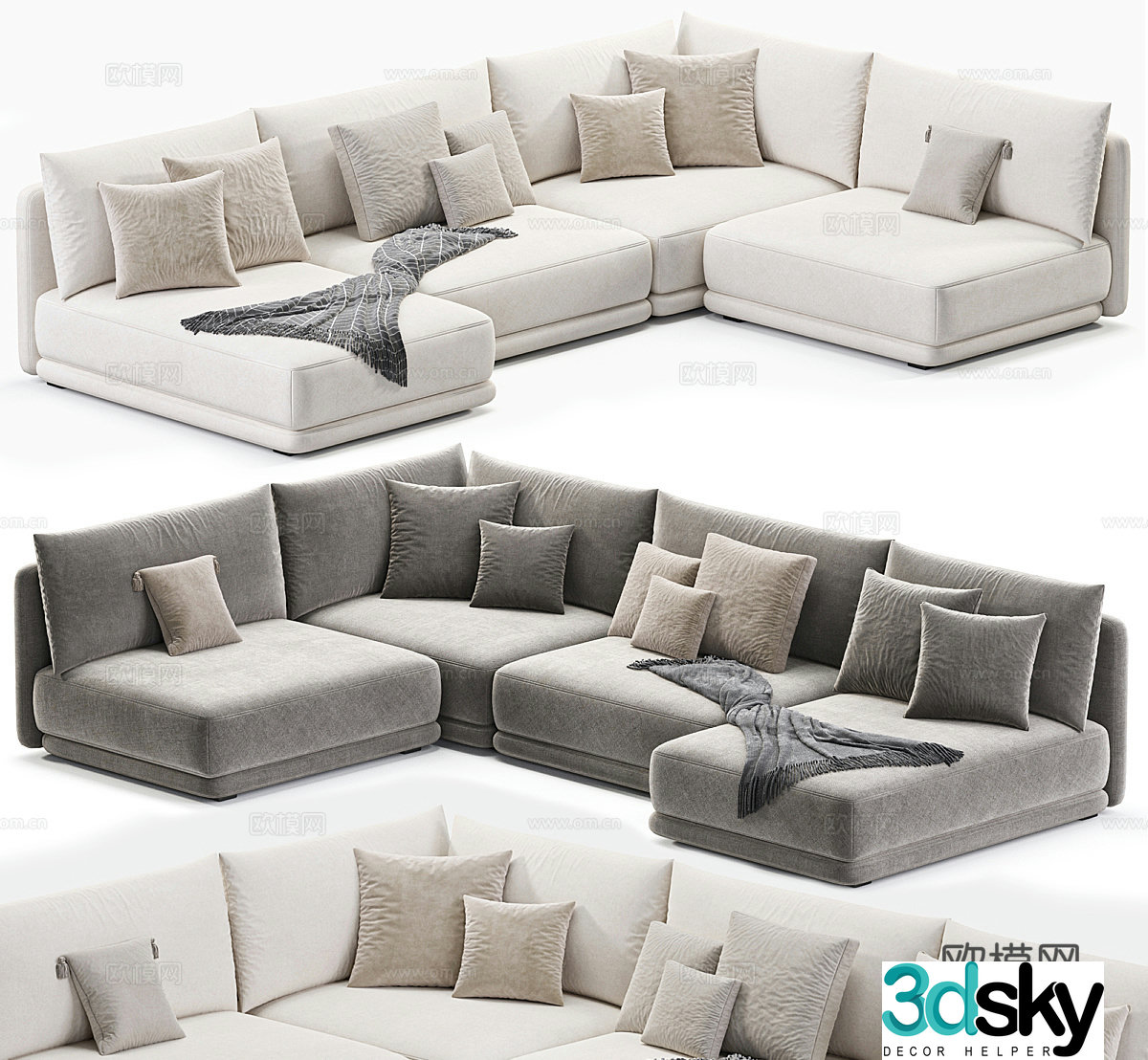 Fabric casual sofa Fabric right-angle sofa Corner sofa L-shaped sofa Living room sofa Office 3D model