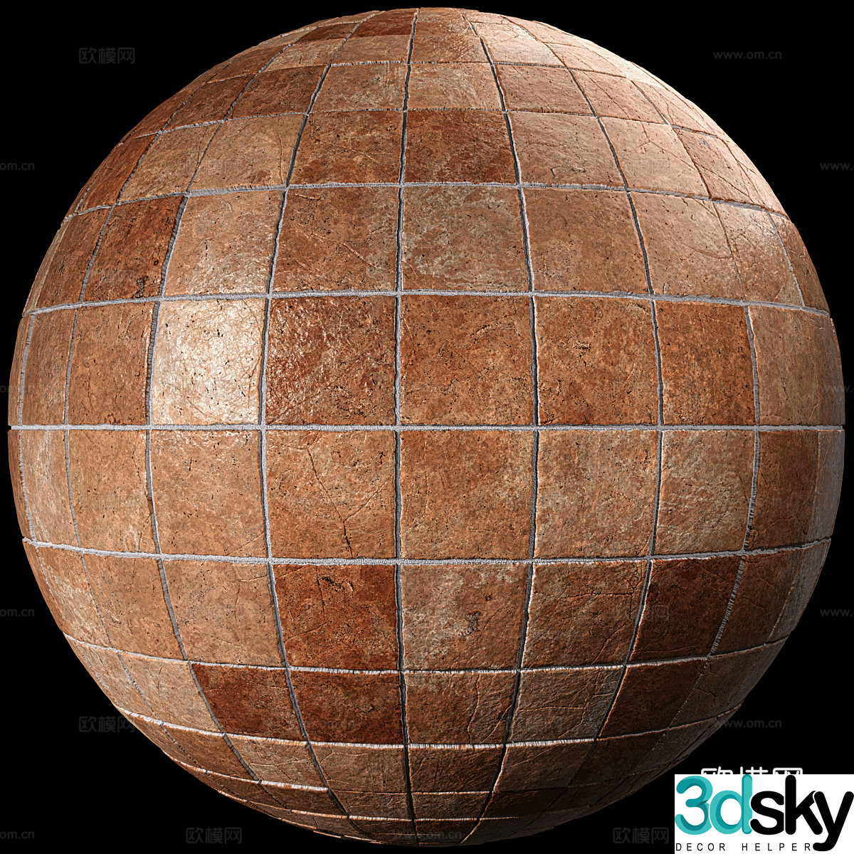 American retro classic antique tiles 3d model