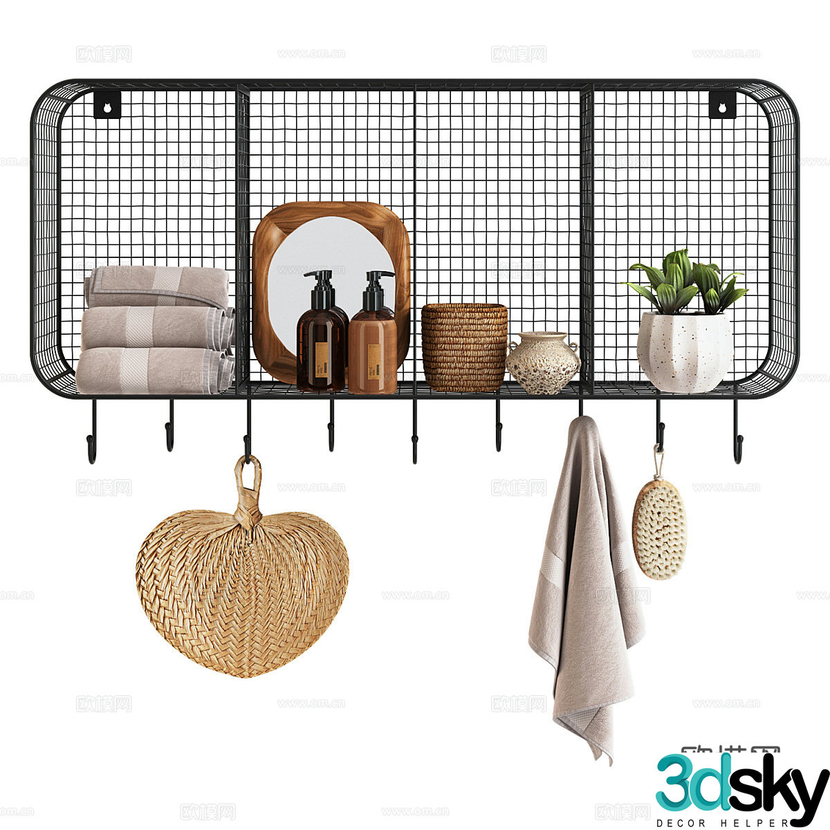 New Chinese hook palm fan 3D model