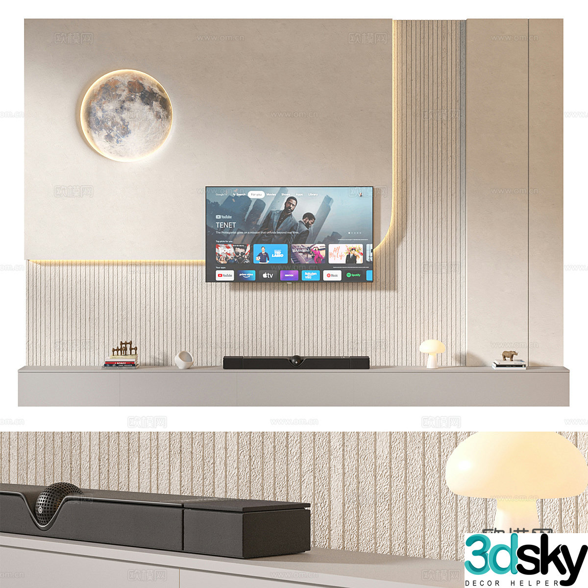 Wasabi TV background wall 3d model