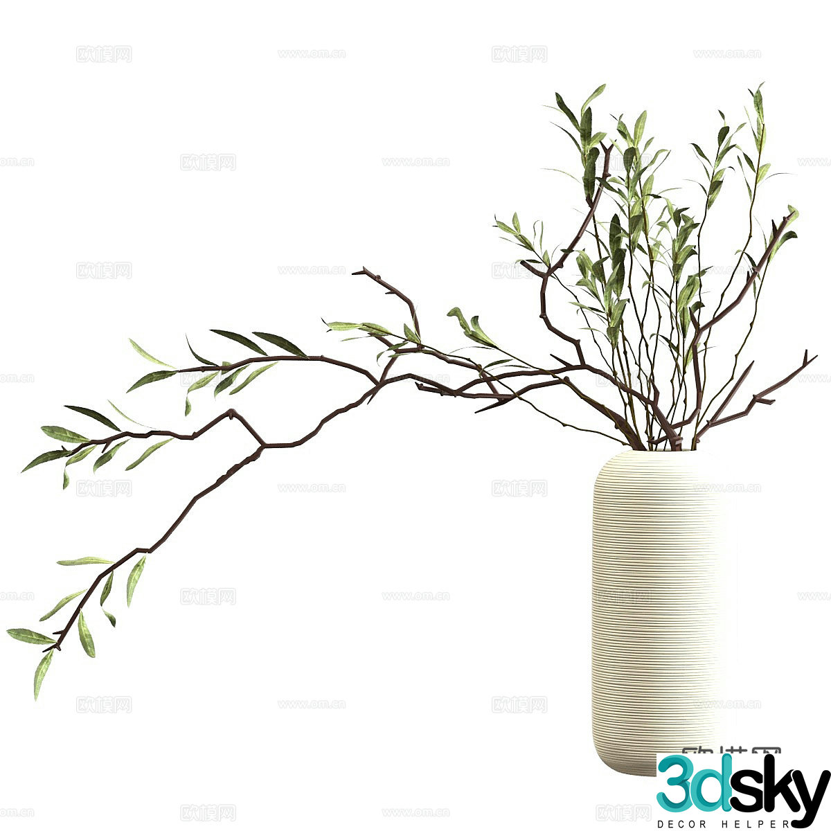 New Chinese vase flower art 3D model