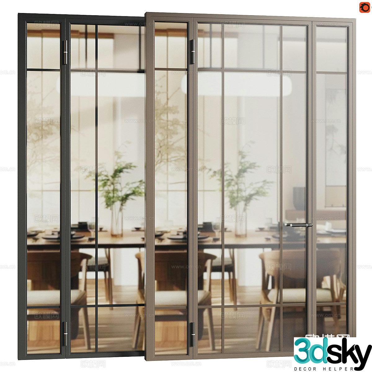 Modern sliding doors Glass doors Kitchen sliding doors Glass sliding doors Kitchen doors Retro glass doors 3d model