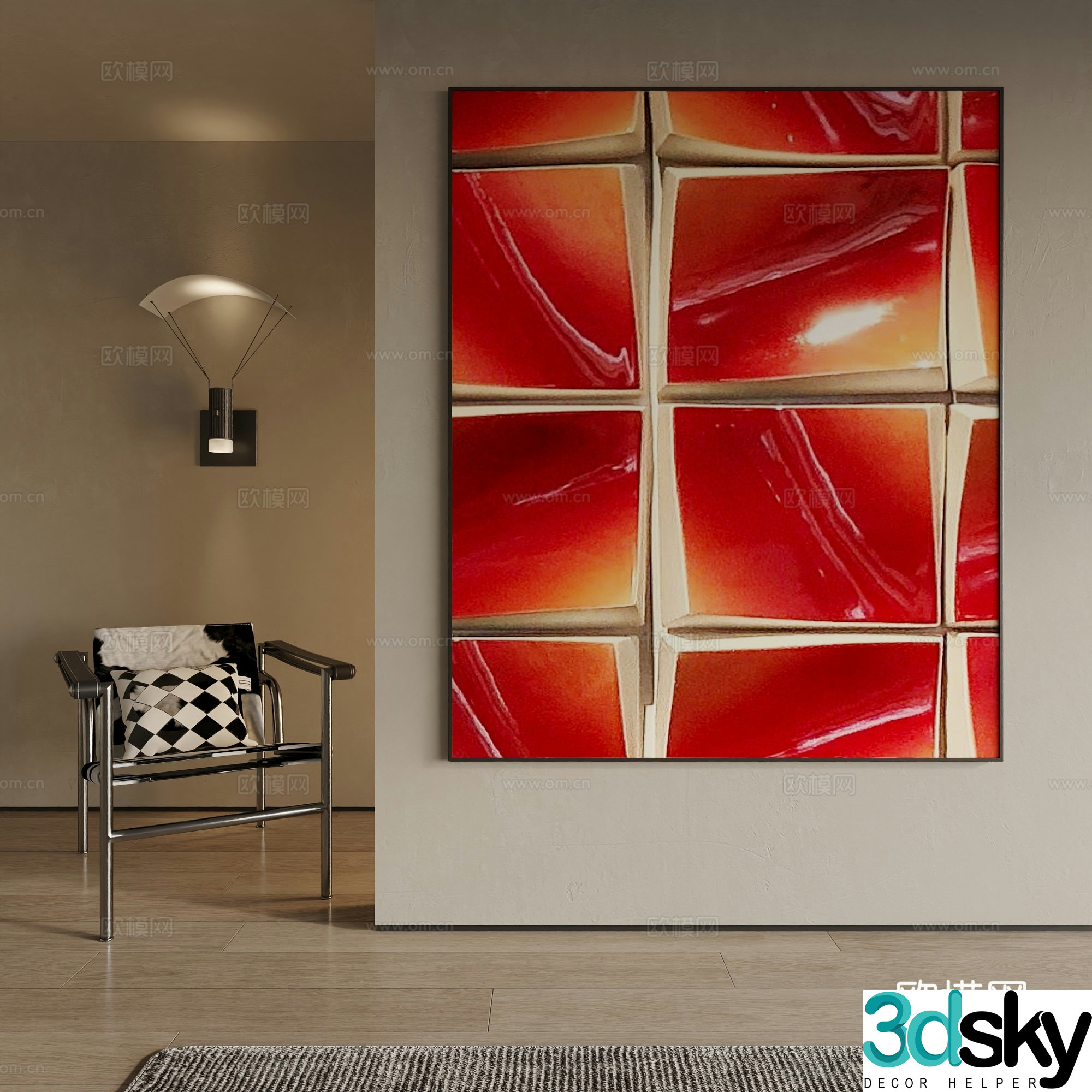 Modern decorative painting 3d model