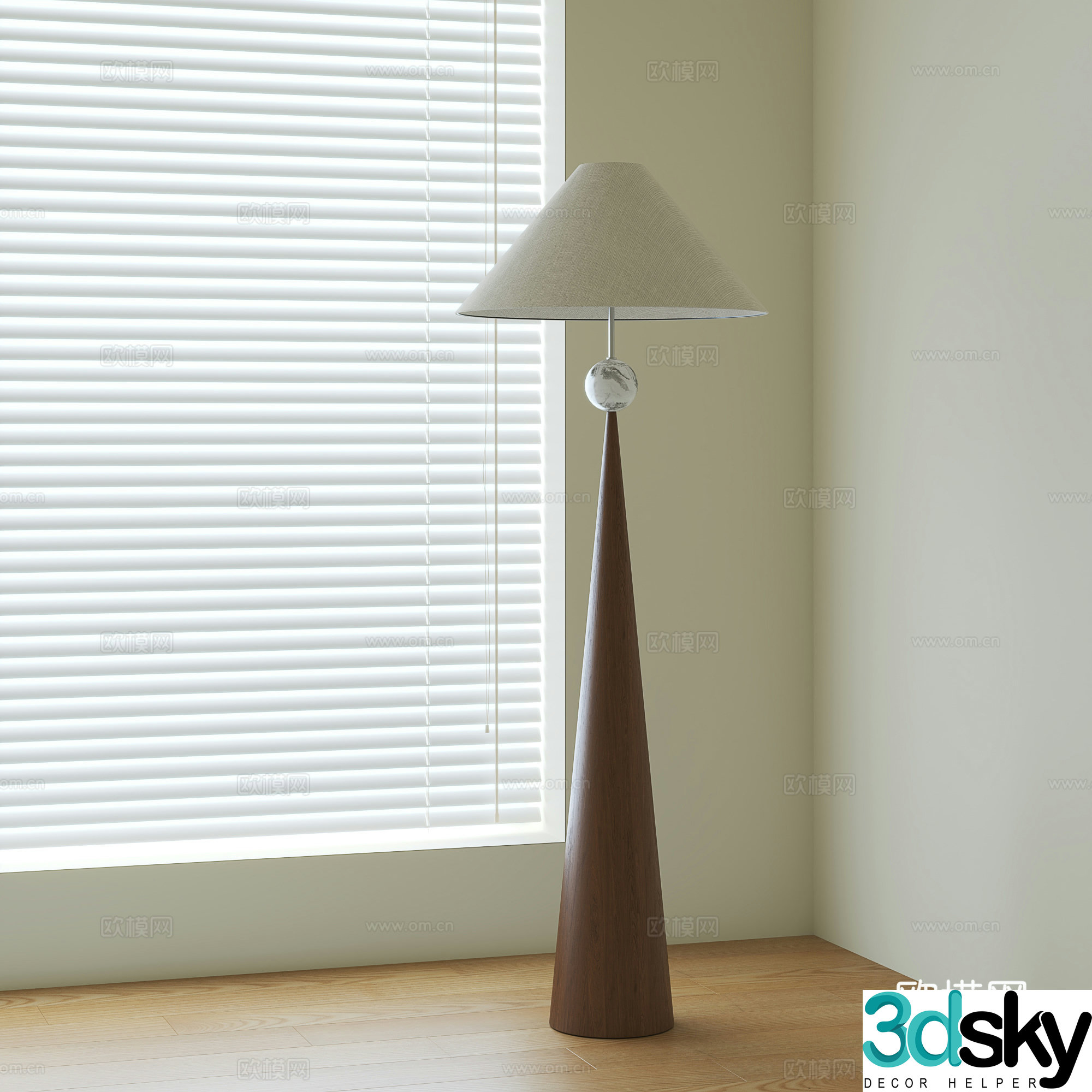 Modern medieval floor lamp 3d model
