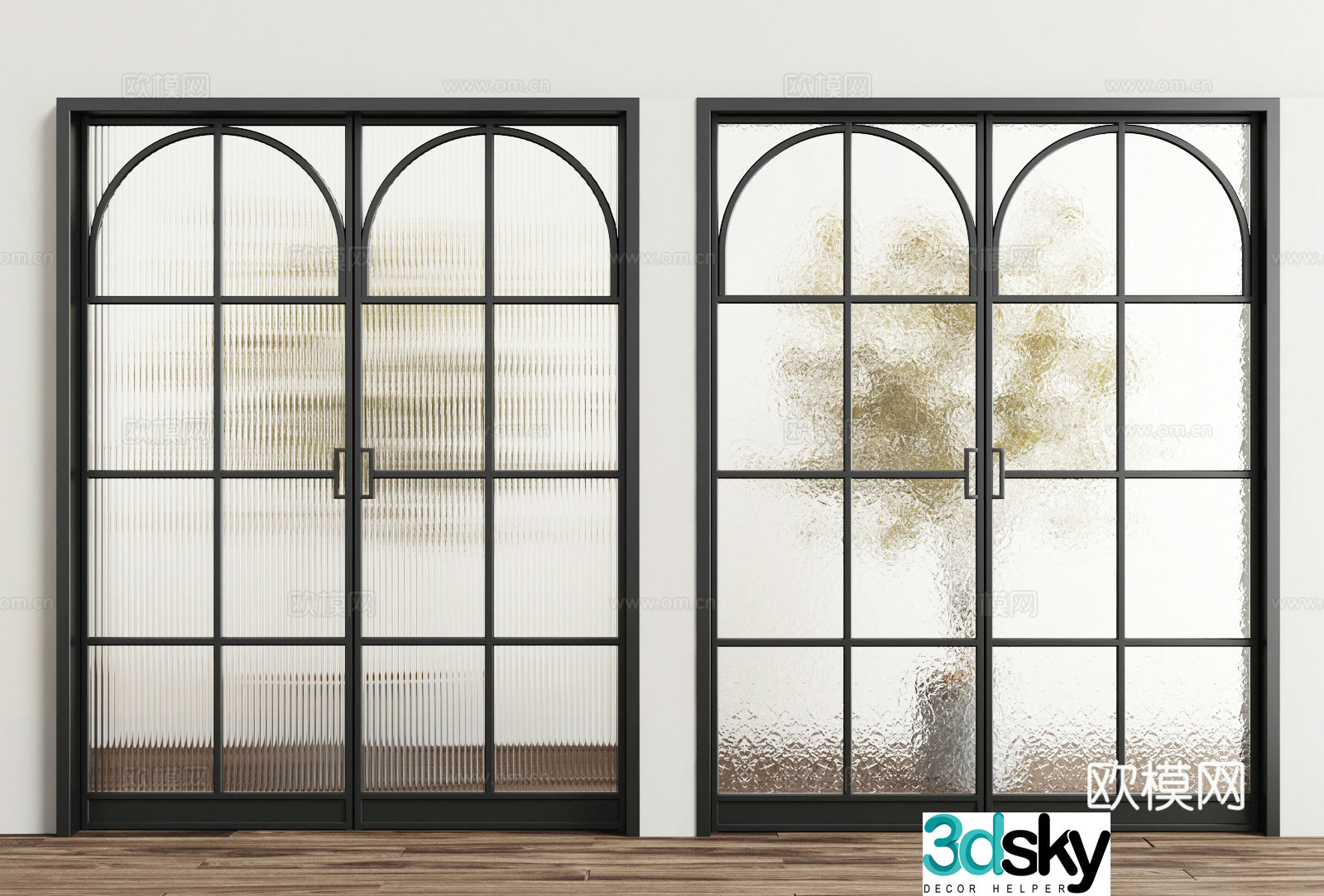 French European glass partition 3D model