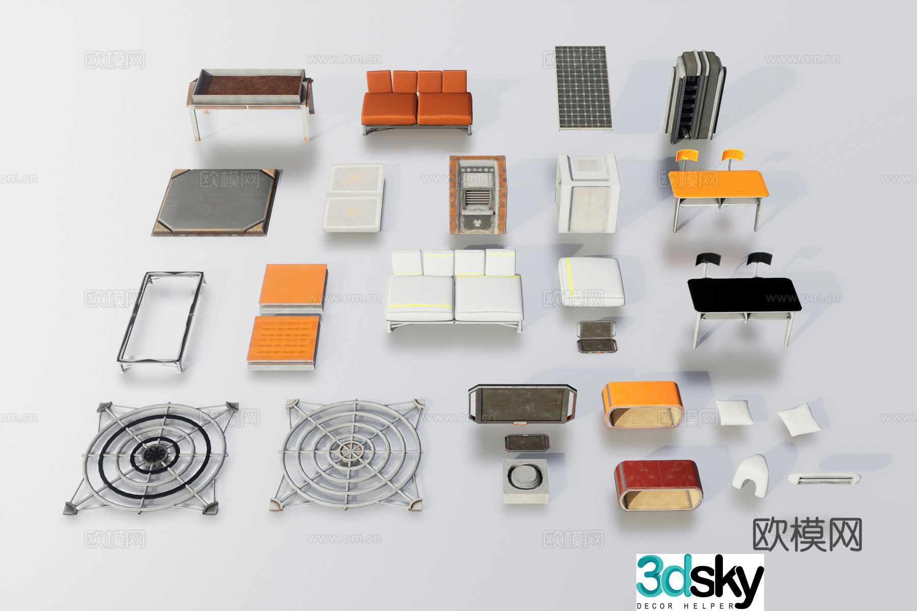 3d model of science fiction items