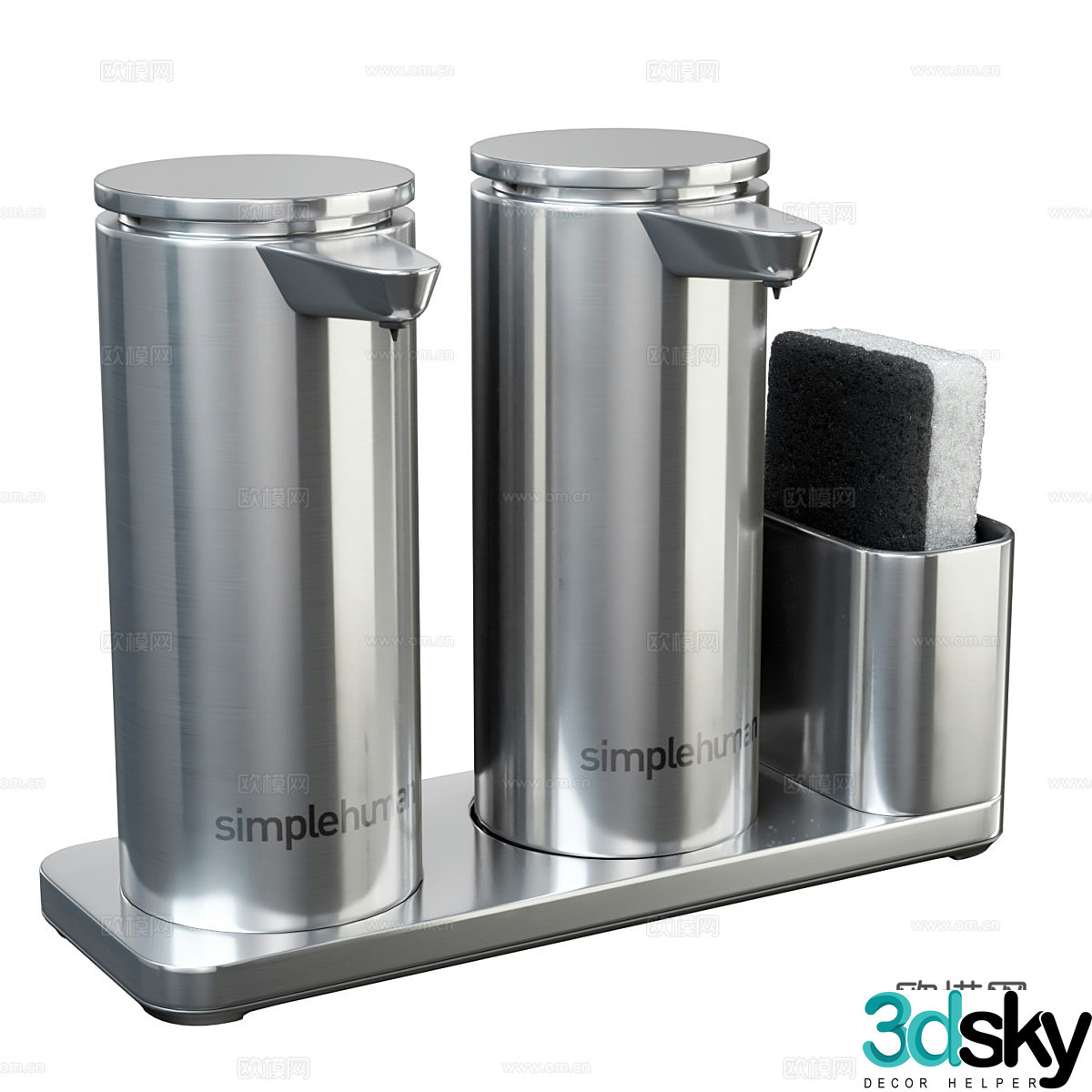 Modern SimpleHuman Stainless Steel Sensor Pump 3D Model