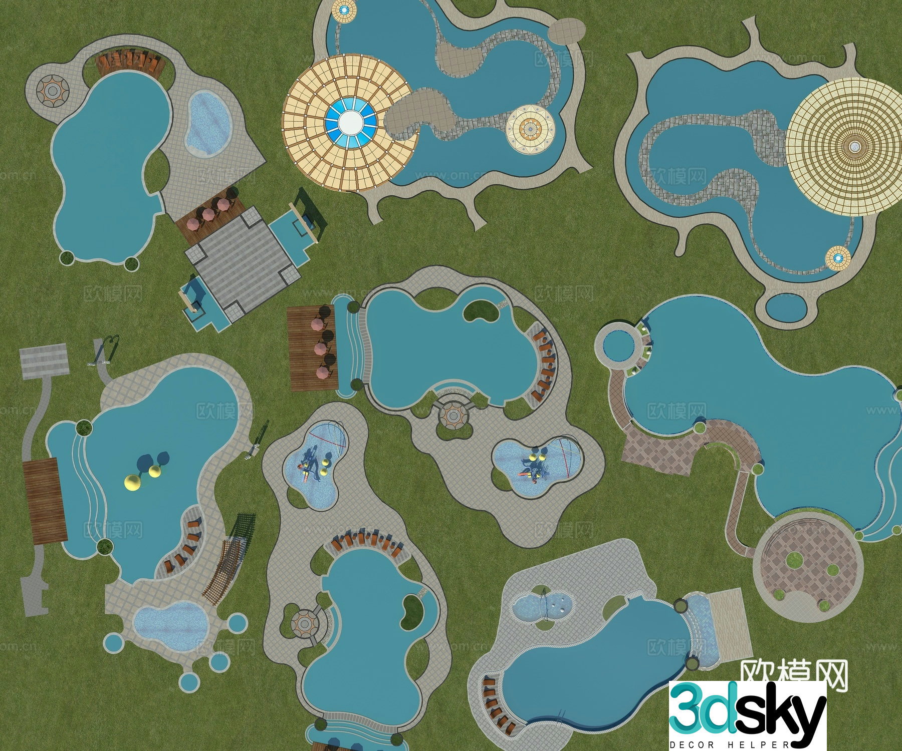 Swimming pool Outdoor swimming pool Infinity pool 3d model