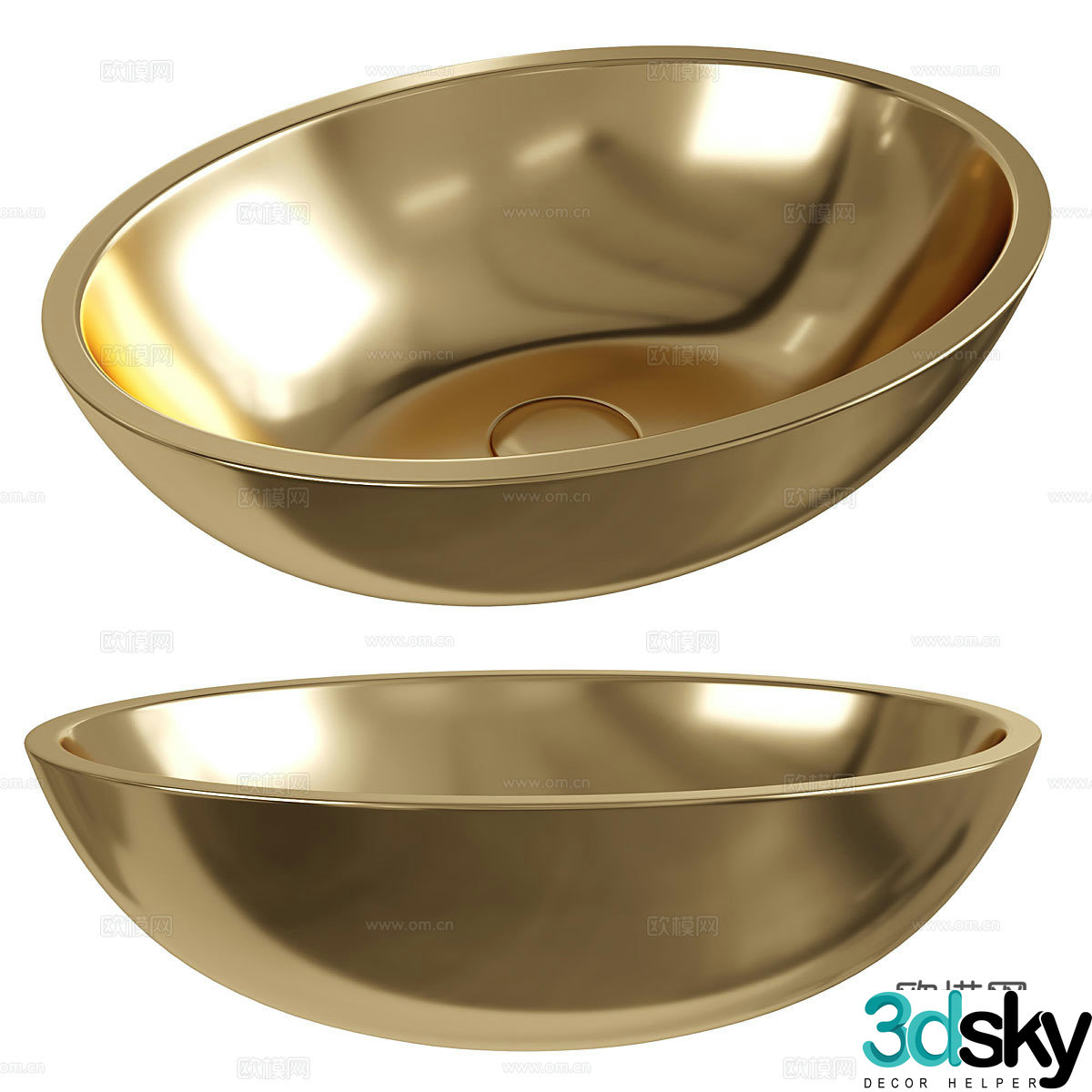 Washbasin Metal Basin Metal Washbasin Golden Washbasin Over-Counter Basin Hotel Washbasin 3D Model