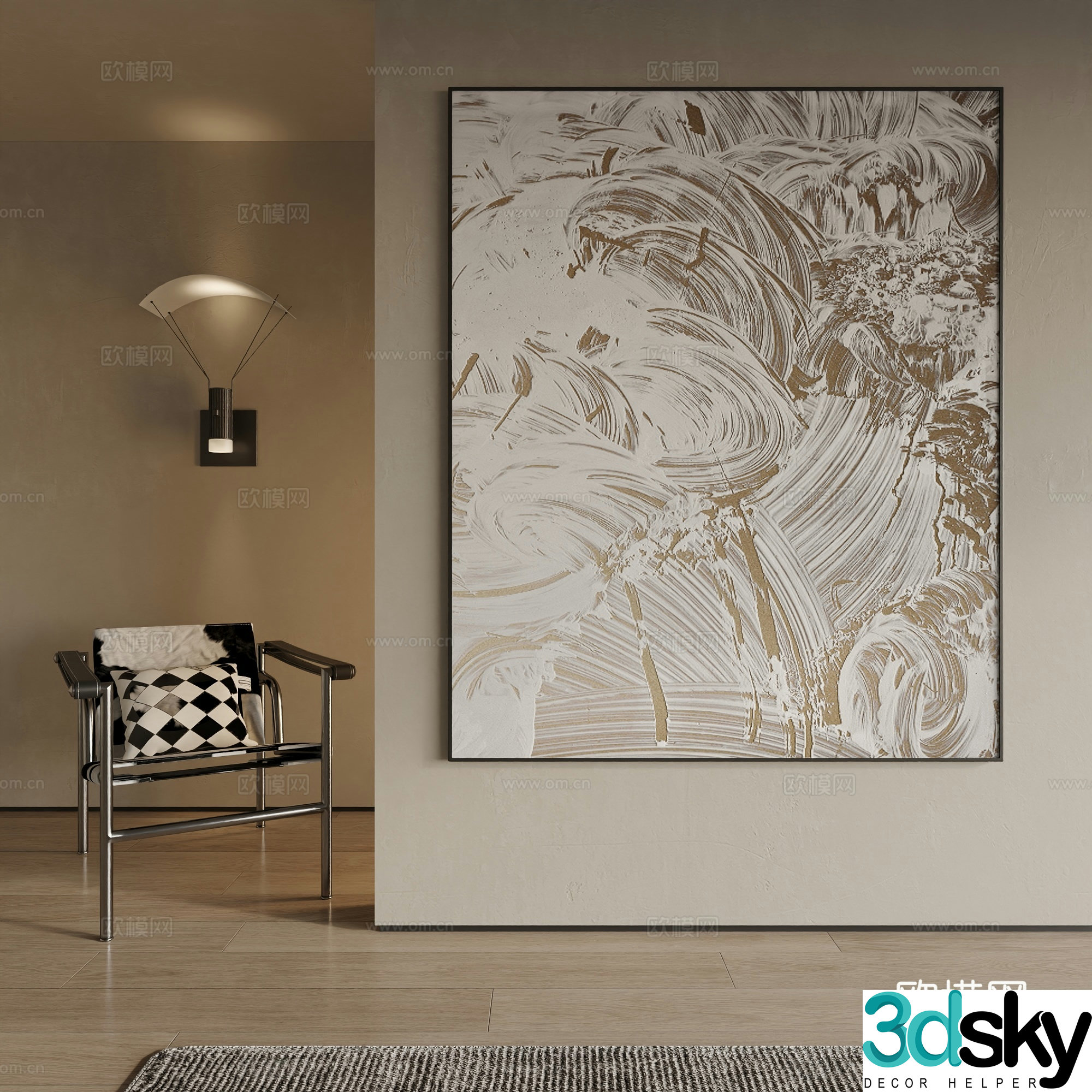 a modern decorative painting 3d model
