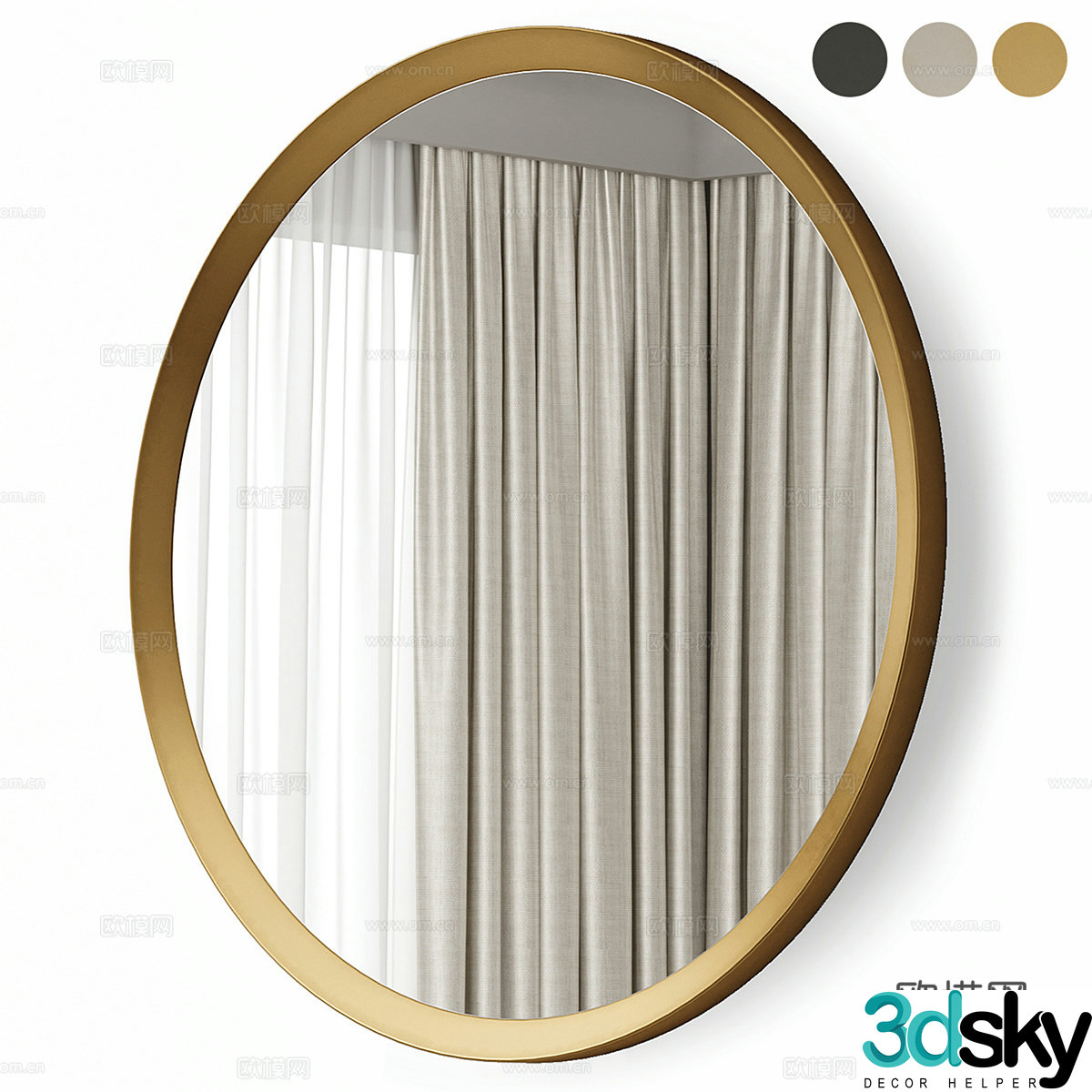 Mirror Decorative Mirror Dressing Mirror Makeup Mirror Dressing Mirror Bathroom Mirror 3D Model