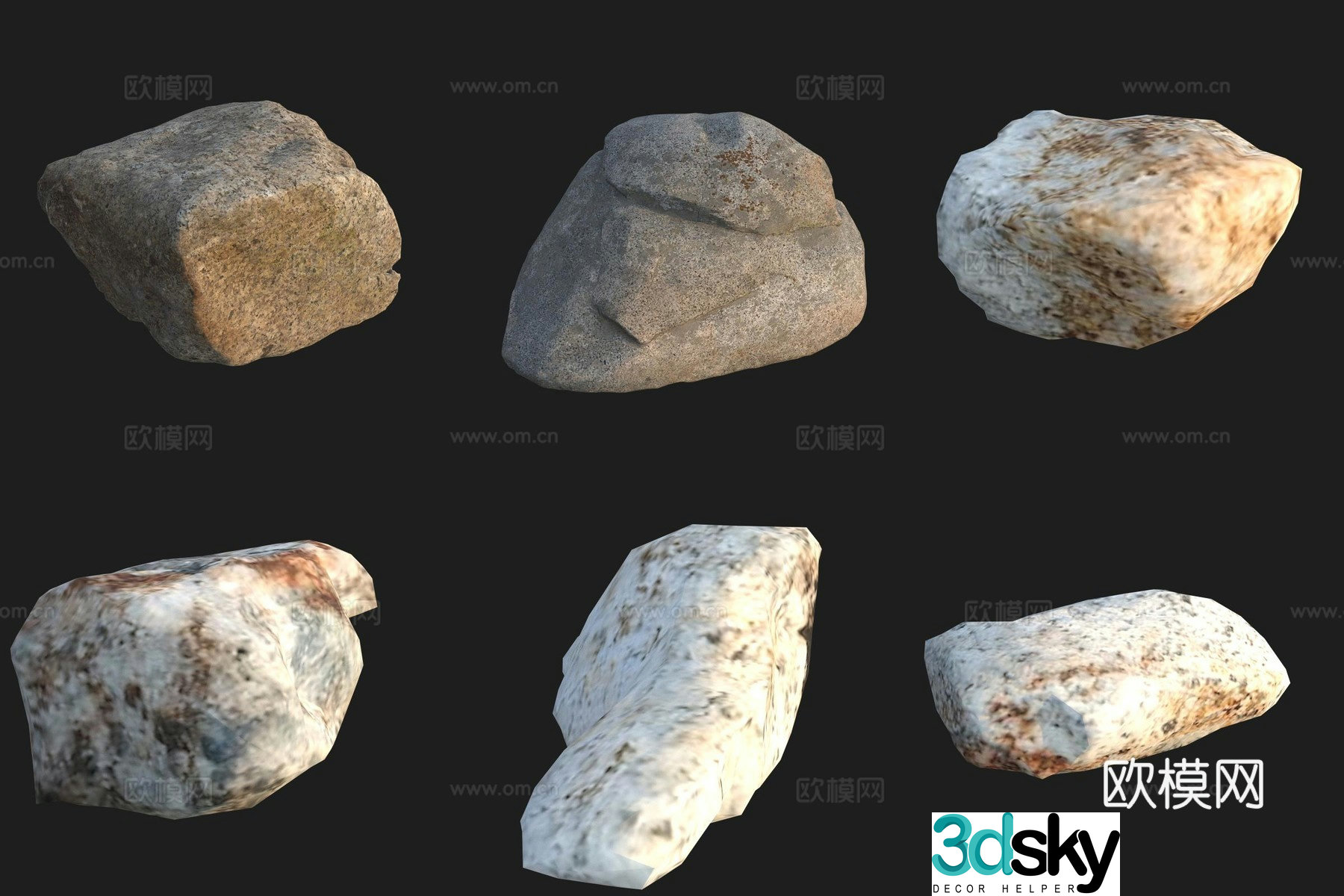 Granite stone stone 3d model