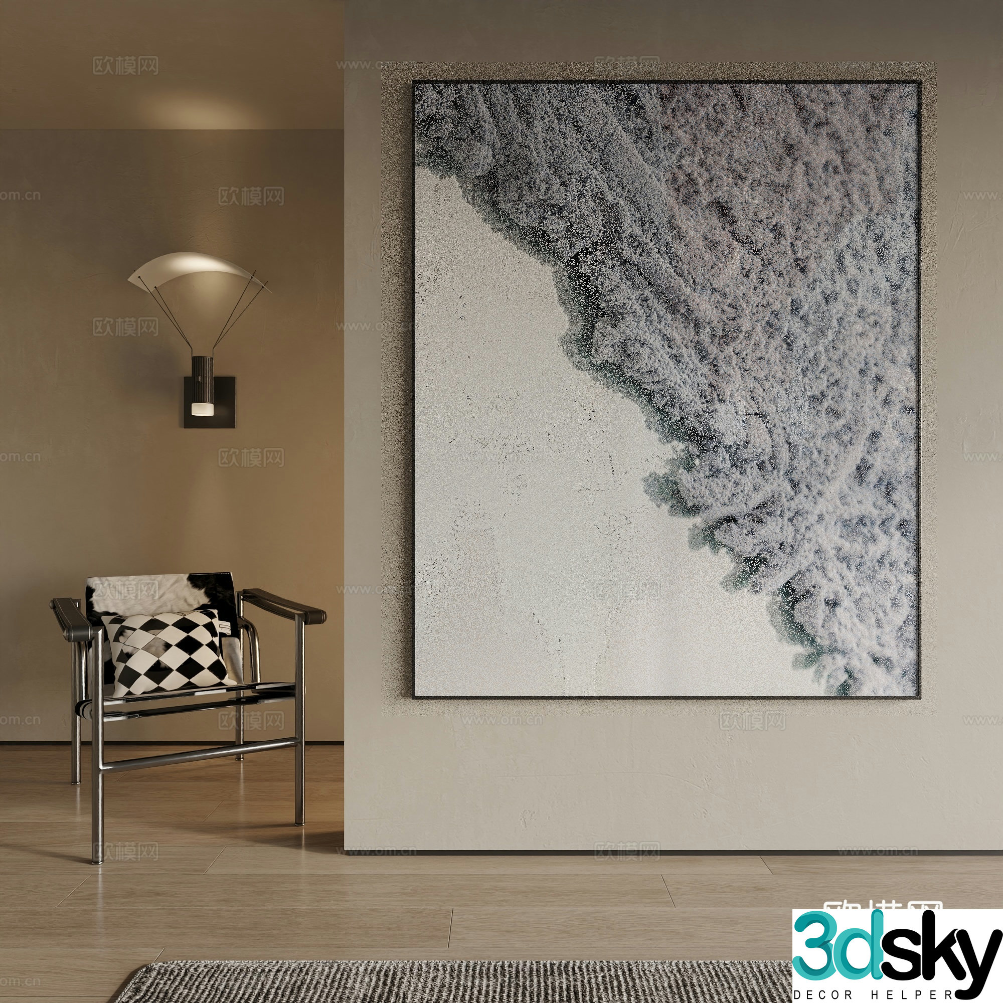 Modern decorative painting 3d model