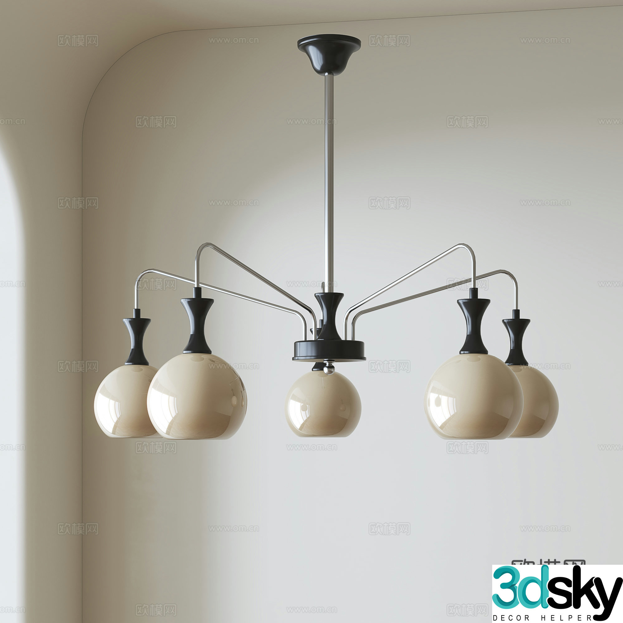 French medieval chandelier 3d model