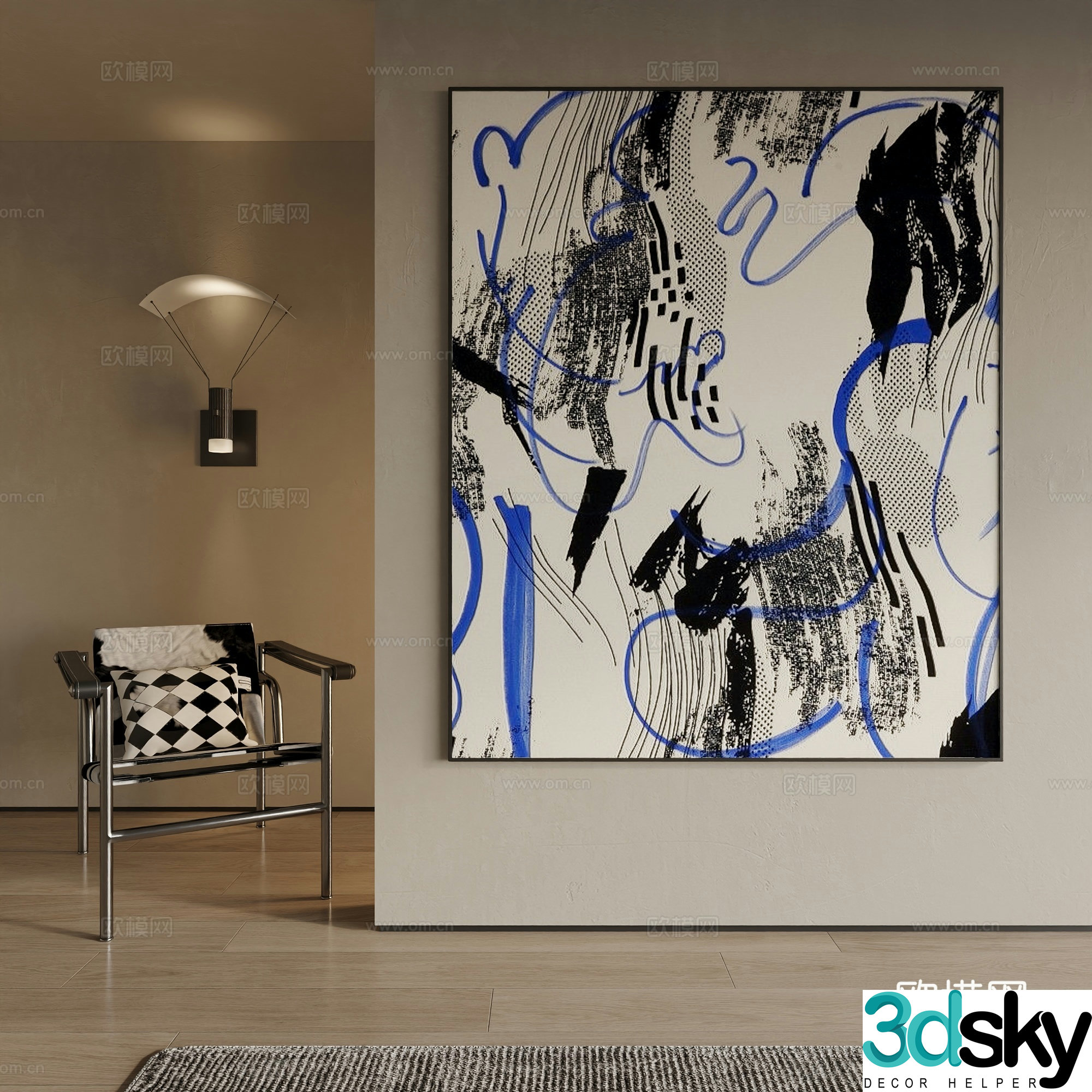 Modern decorative painting 3d model