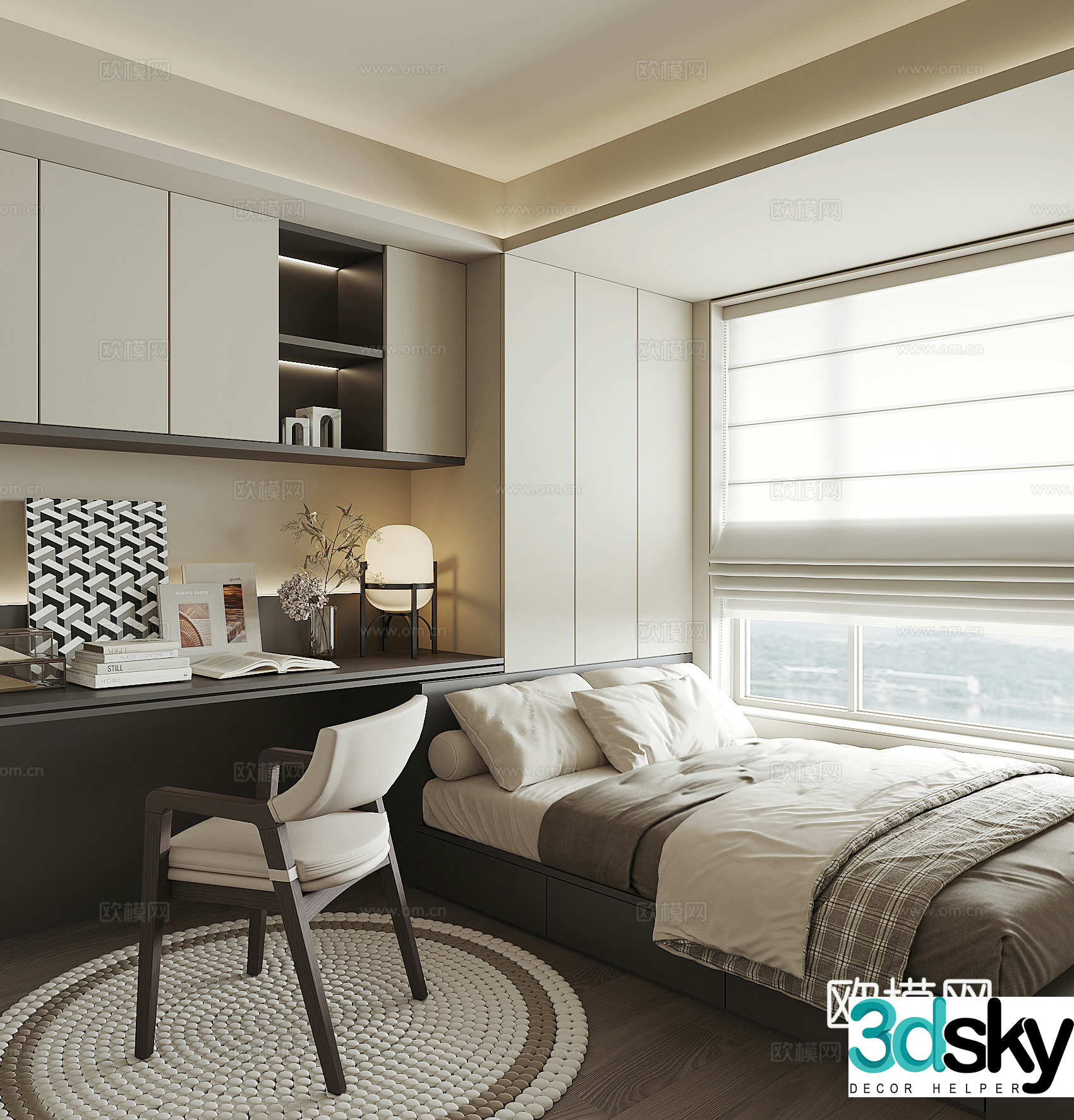 Modern tatami bedroom 3d model