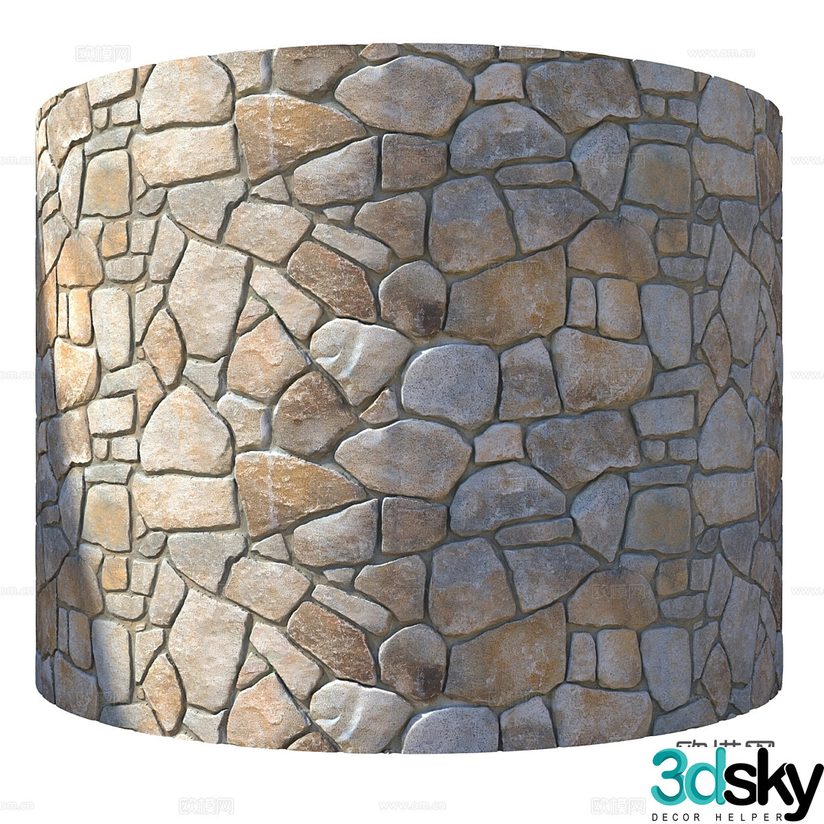 New Chinese style outdoor stone wall 3D model