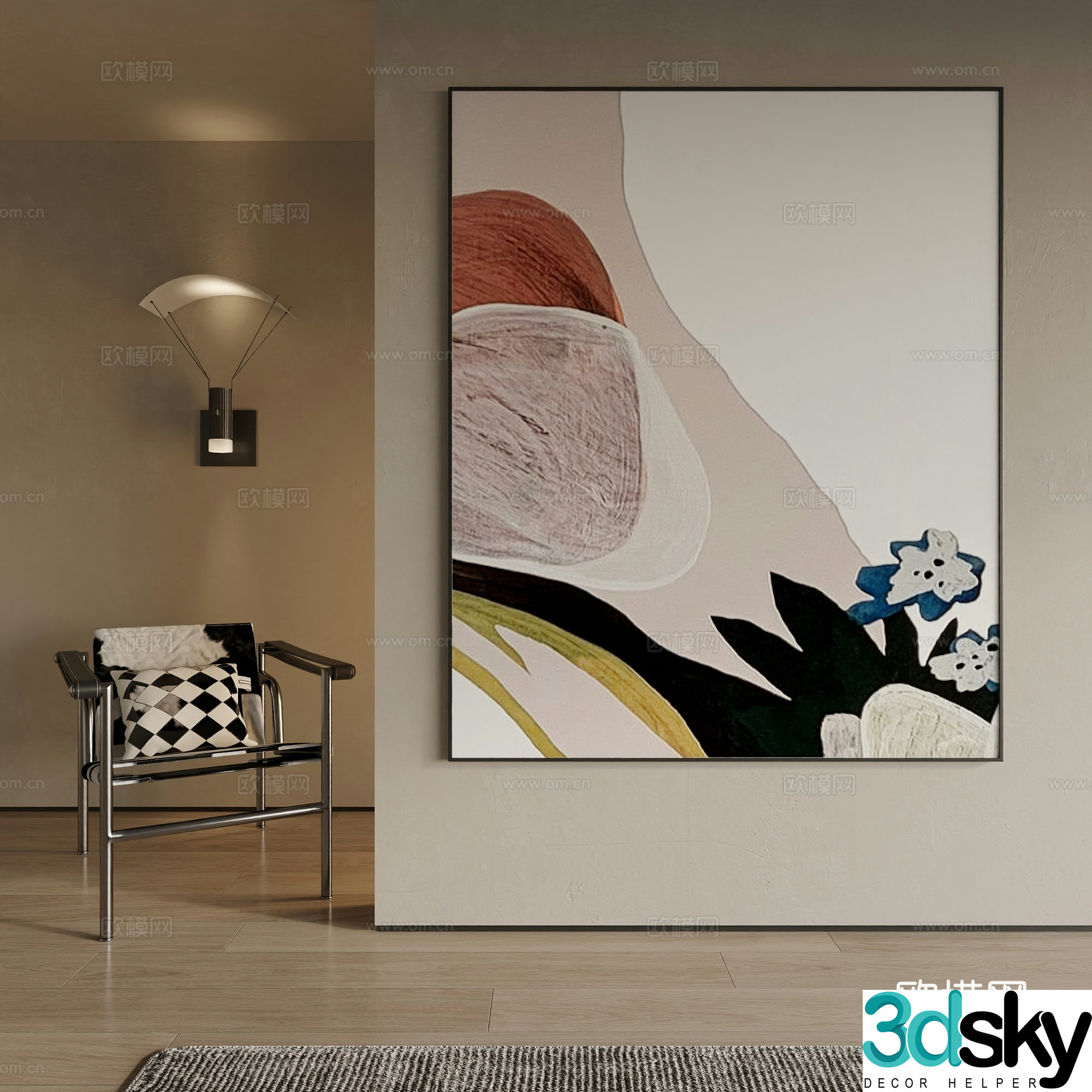Modern decorative painting 3d model