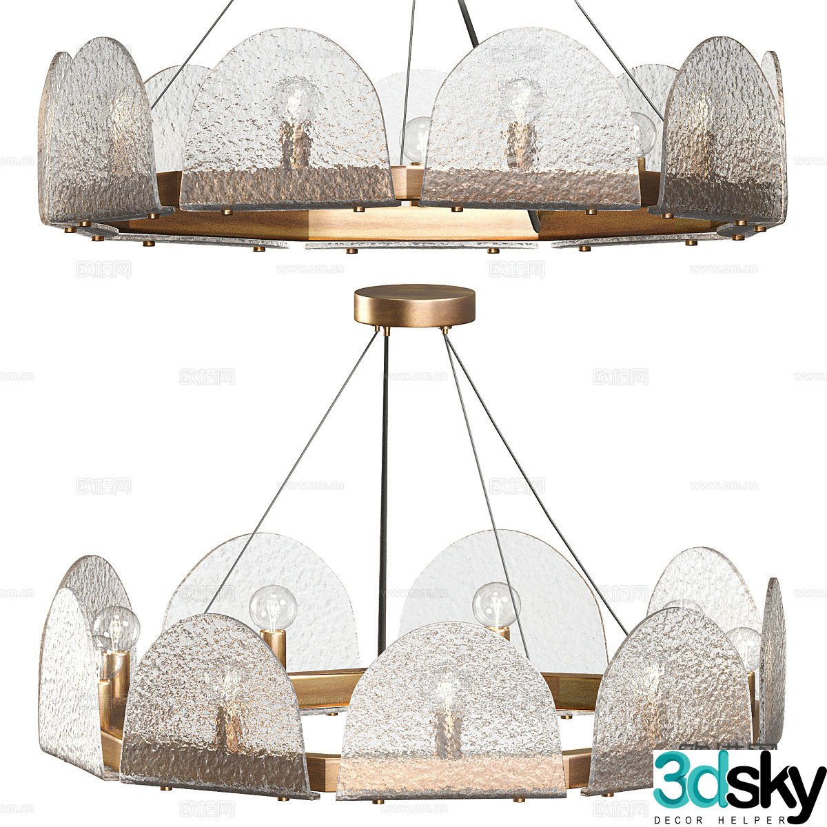 New Chinese style light luxury Mendez decorative chandelier 3D model