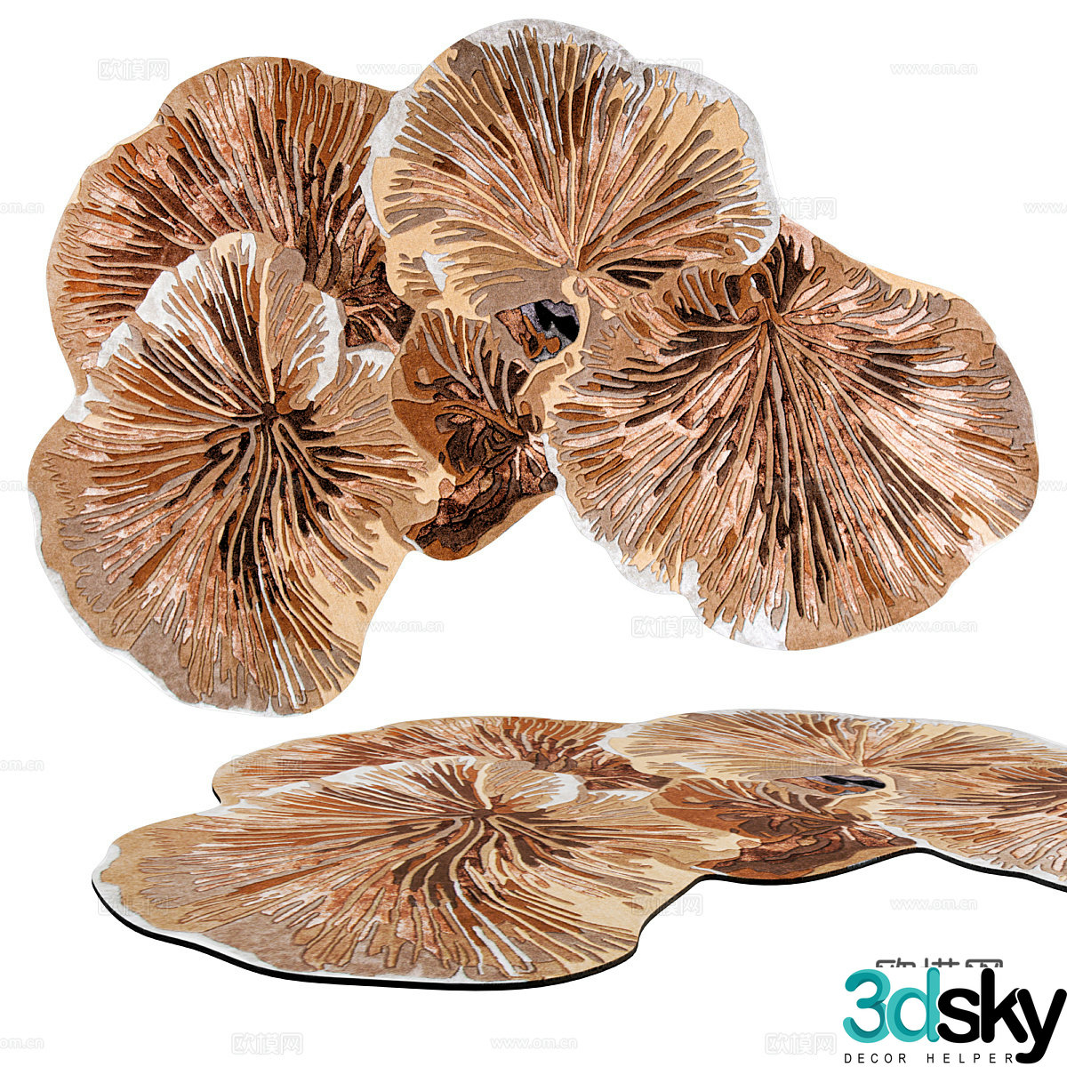 Modern shaped carpet 3d model
