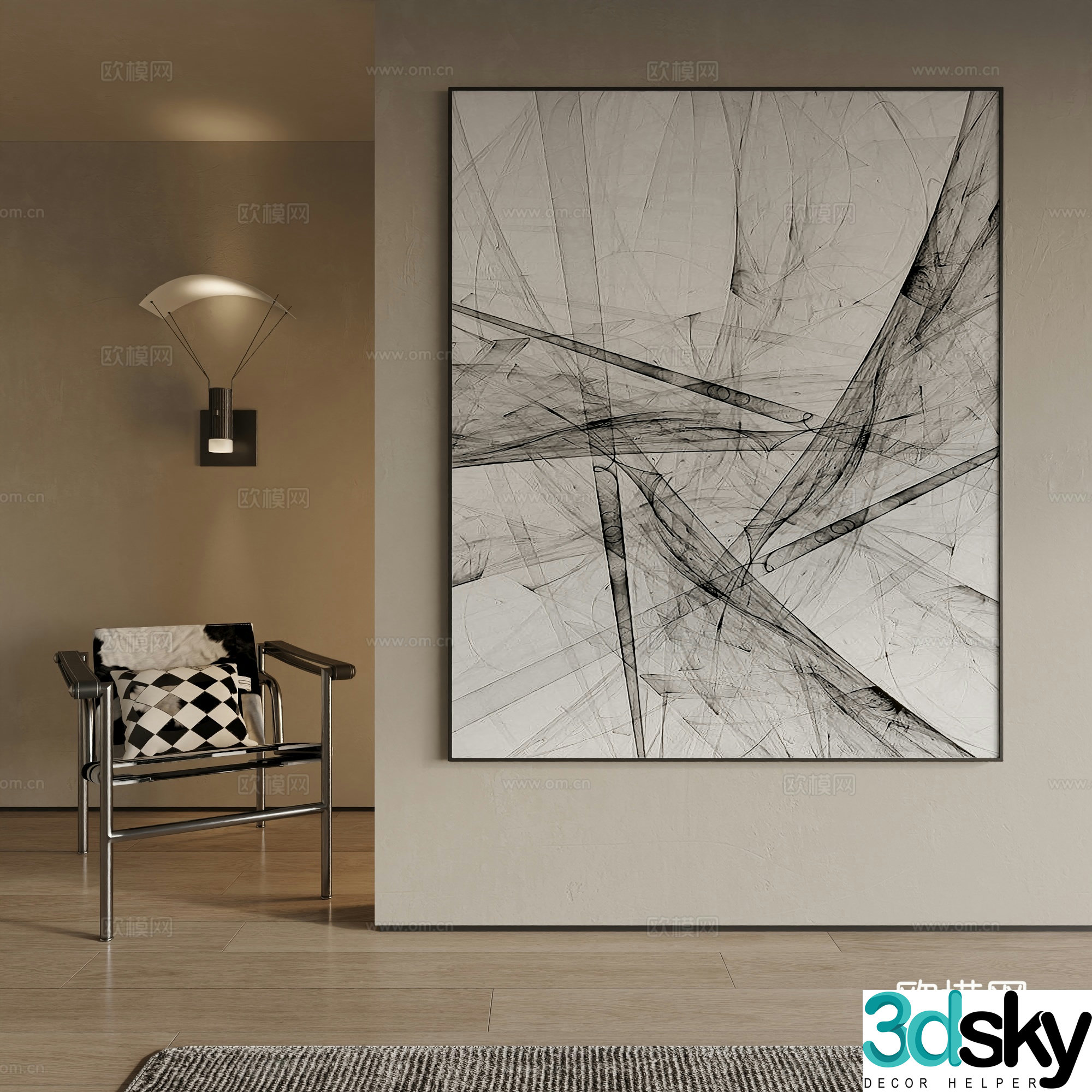 Modern decorative painting 3d model