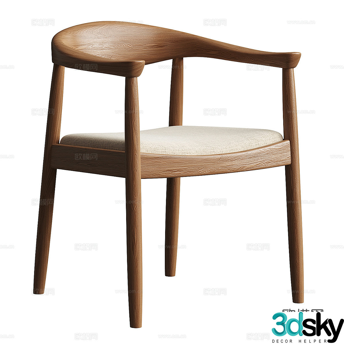 New Chinese Norwood dining chair 3d model