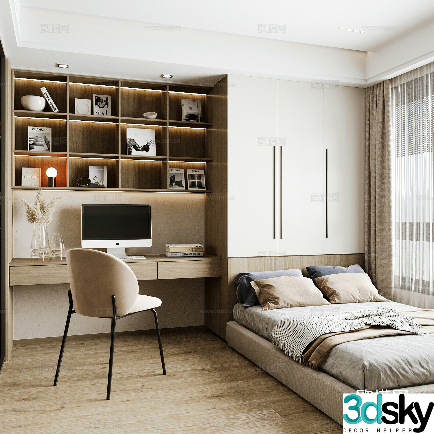 Modern home bedroom Modern bedroom Italian bedroom Simple bedroom Italian bed 3d model