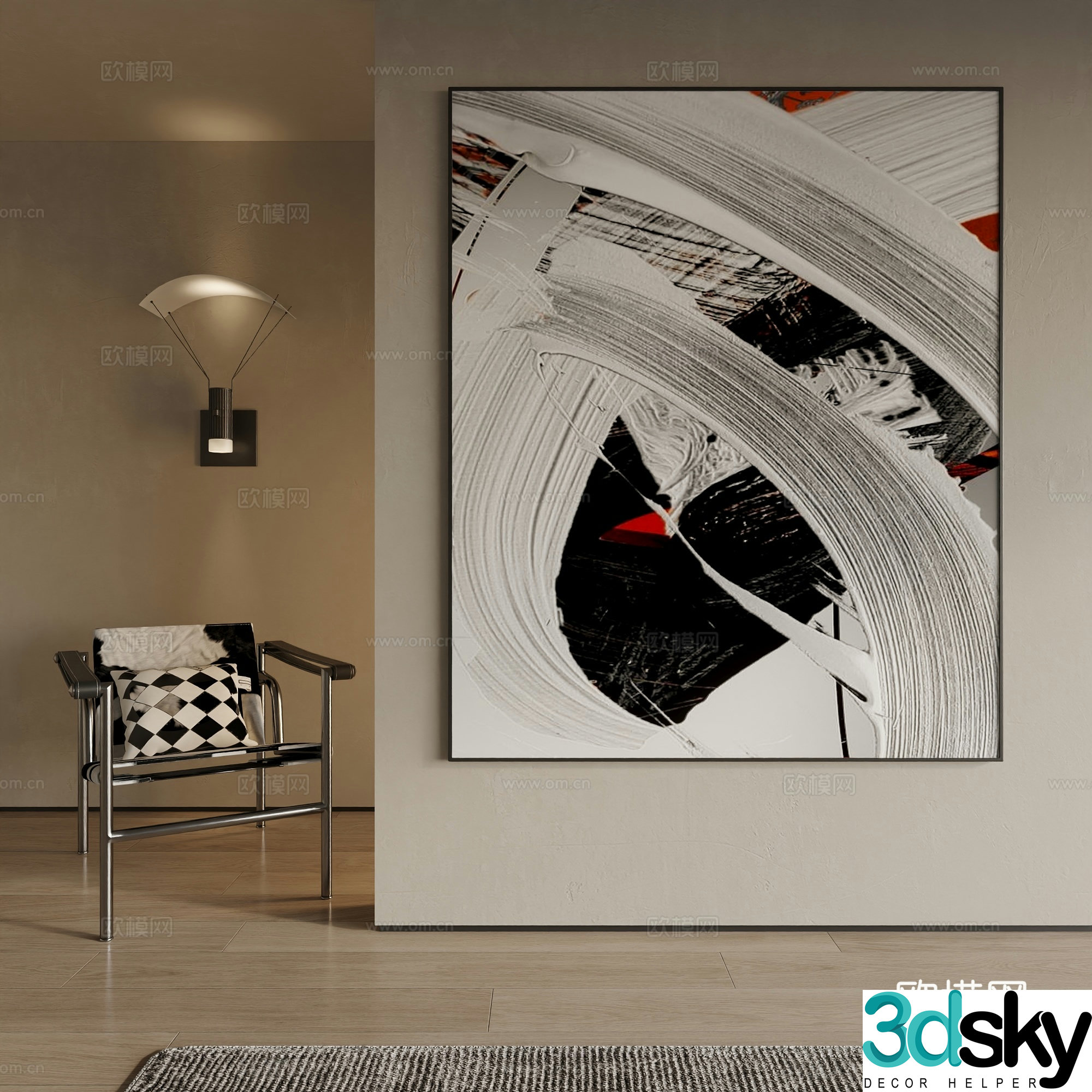 Modern decorative painting 3d model