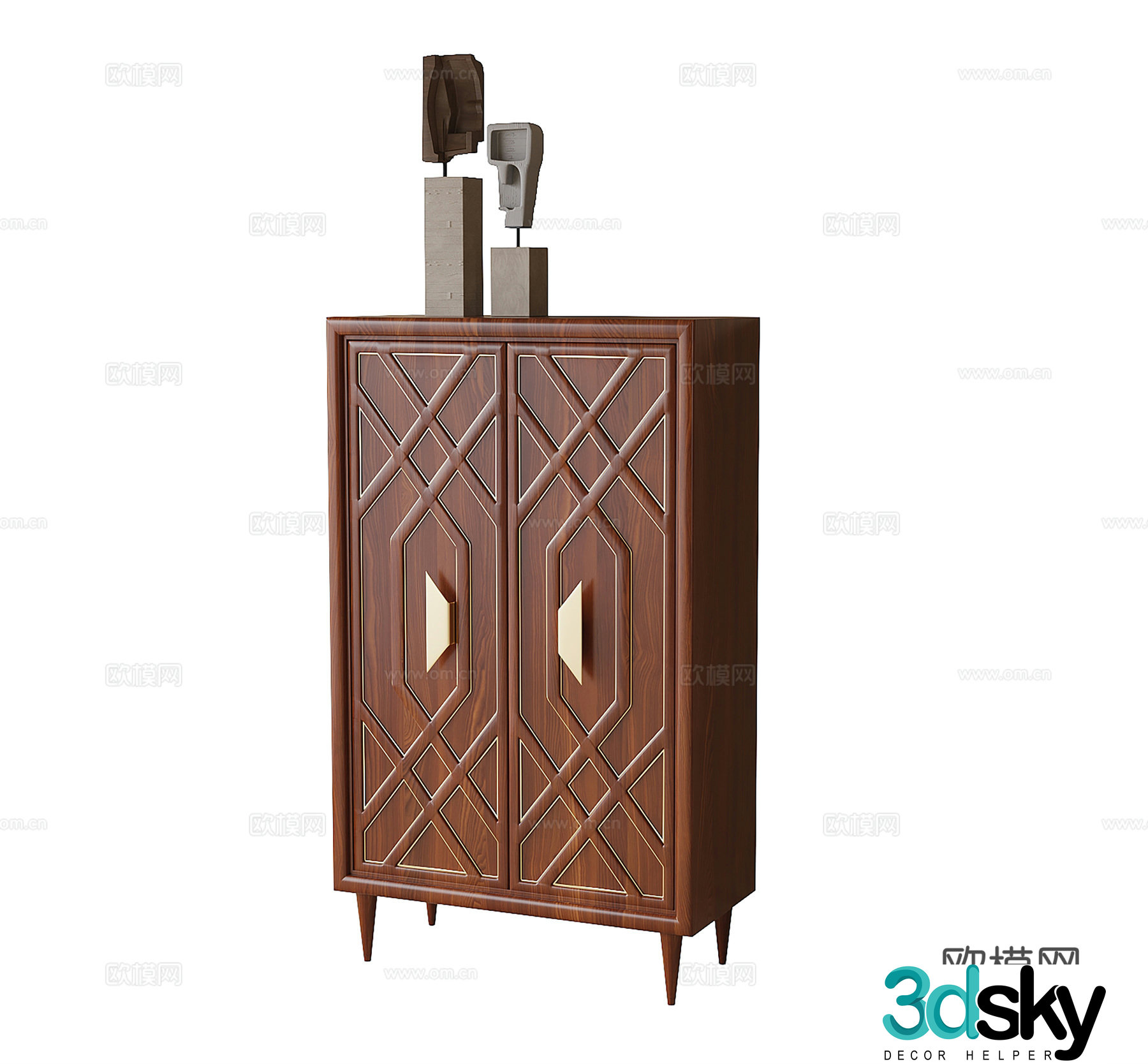 French side cabinet decorative cabinet 3d model