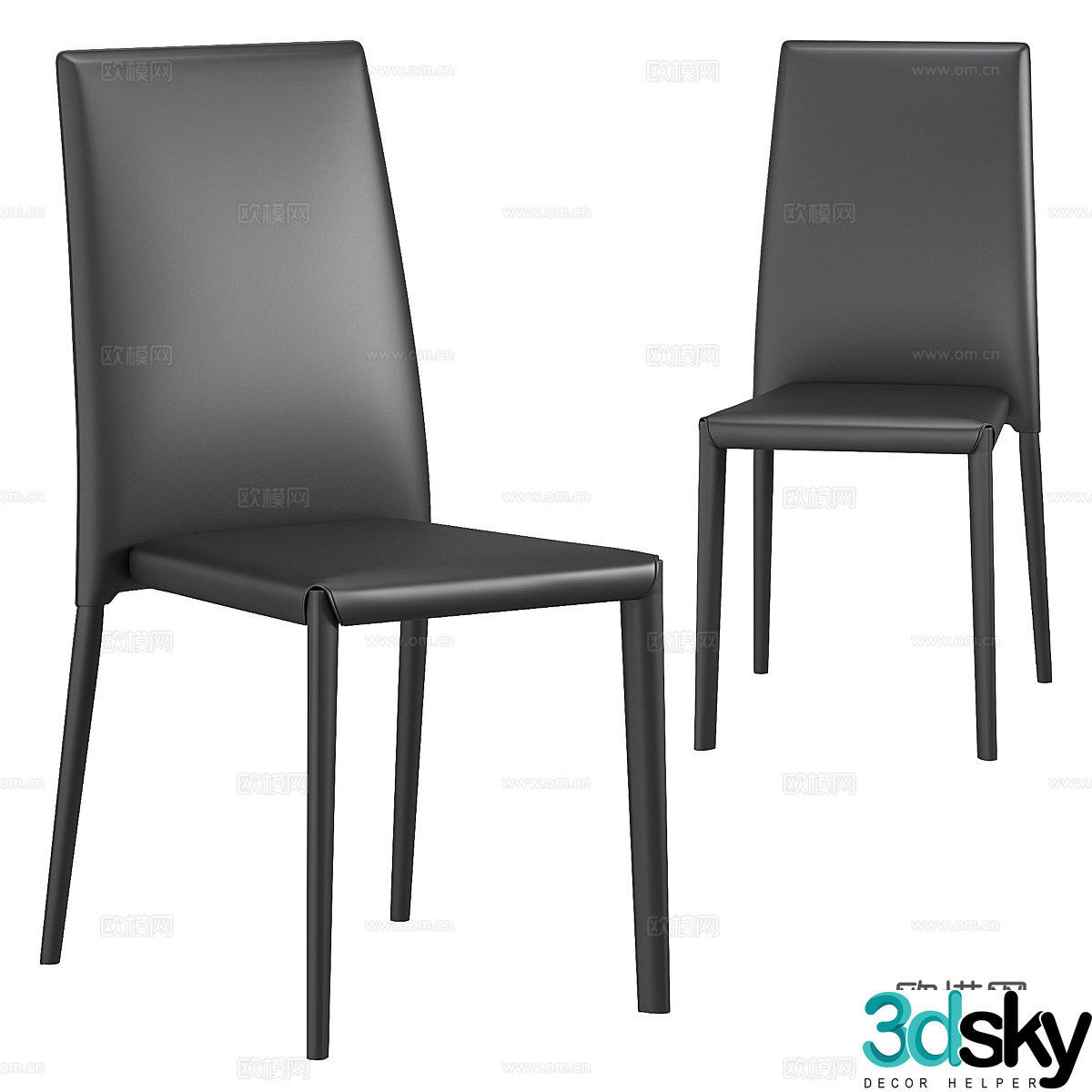 Modern Italian Eral leather chair 3d model