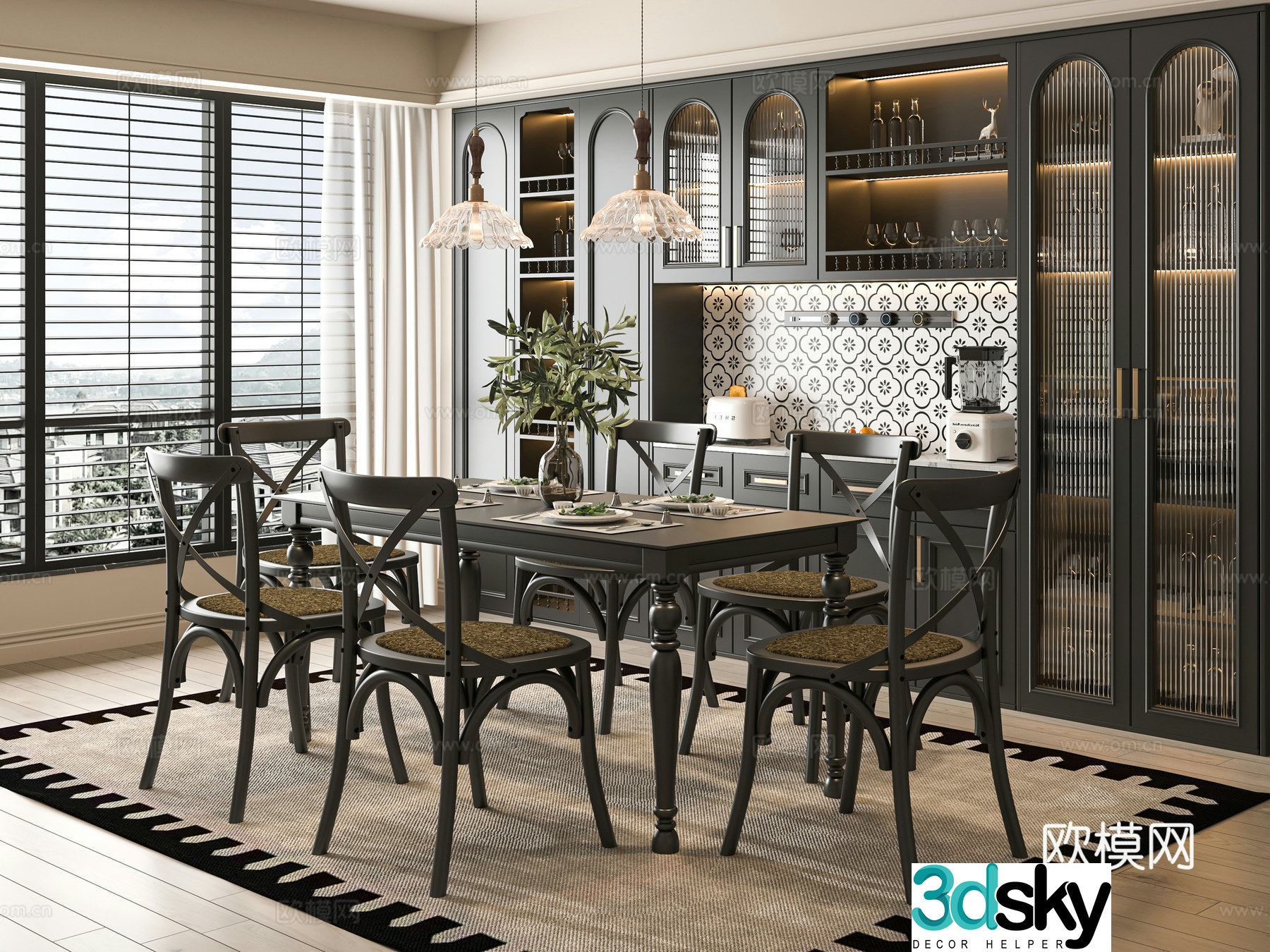 French restaurant 3d model