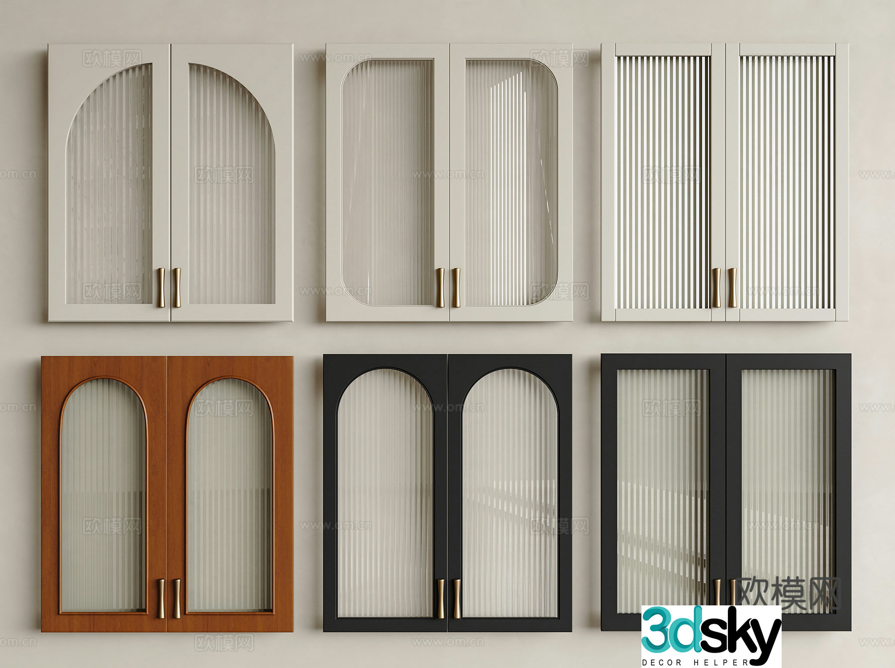 French old cabinet door glass cabinet door Changhong glass cabinet door French glass cabinet door Middle style 3D model