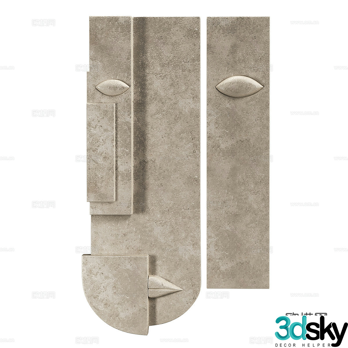 Wasabi wind pendant Wasabi wind light luxury stone pendant art pendant retro pendant stone wall 3d model