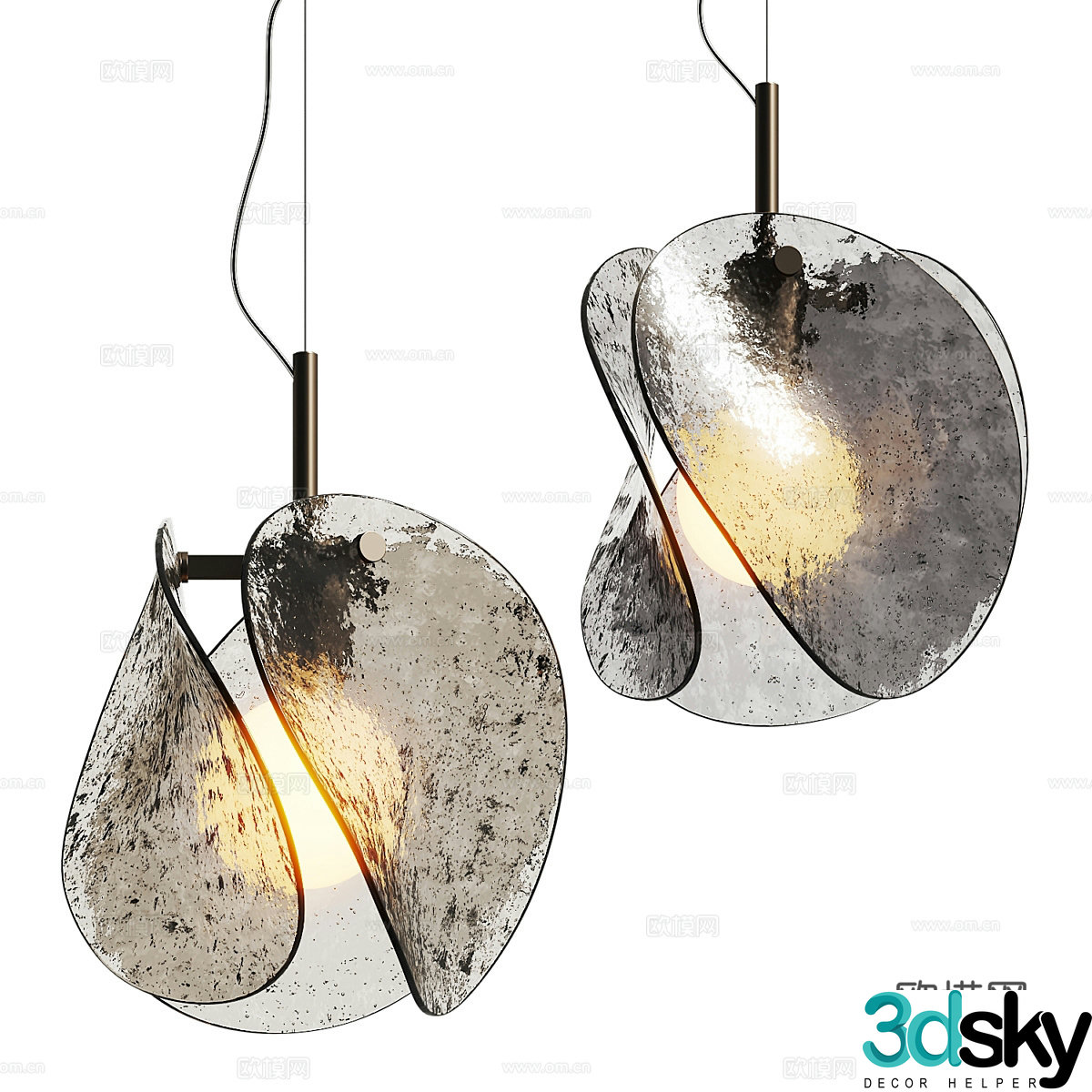 Modern Fiam Italia Tau Decorative Chandelier 3d Model