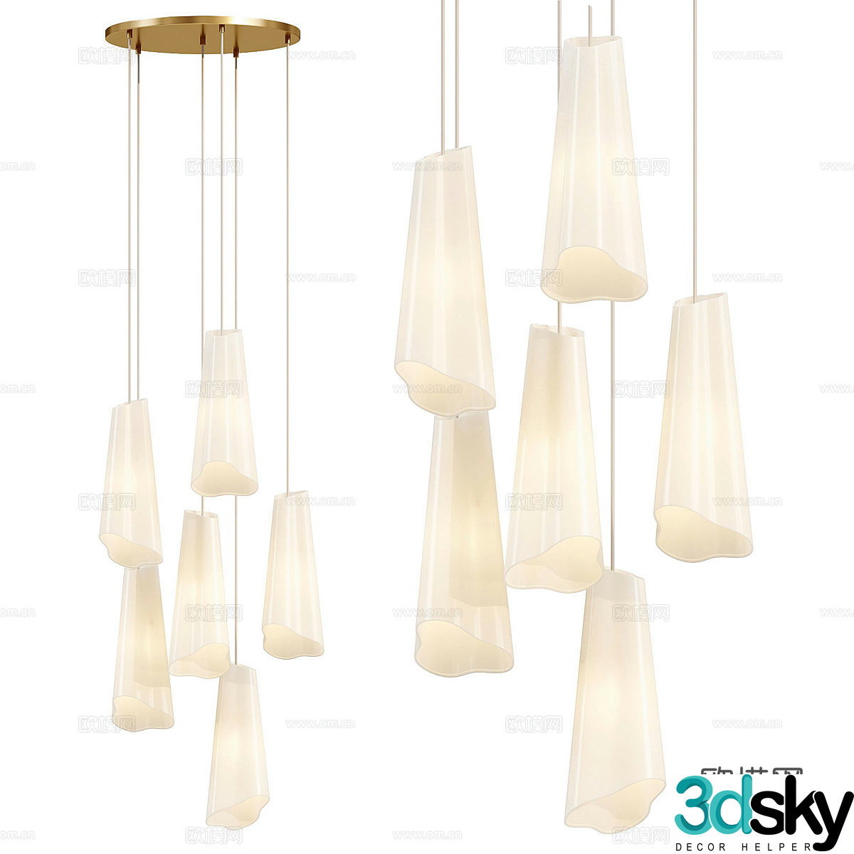 New Chinese style light luxury Sofia decorative chandelier 3d model