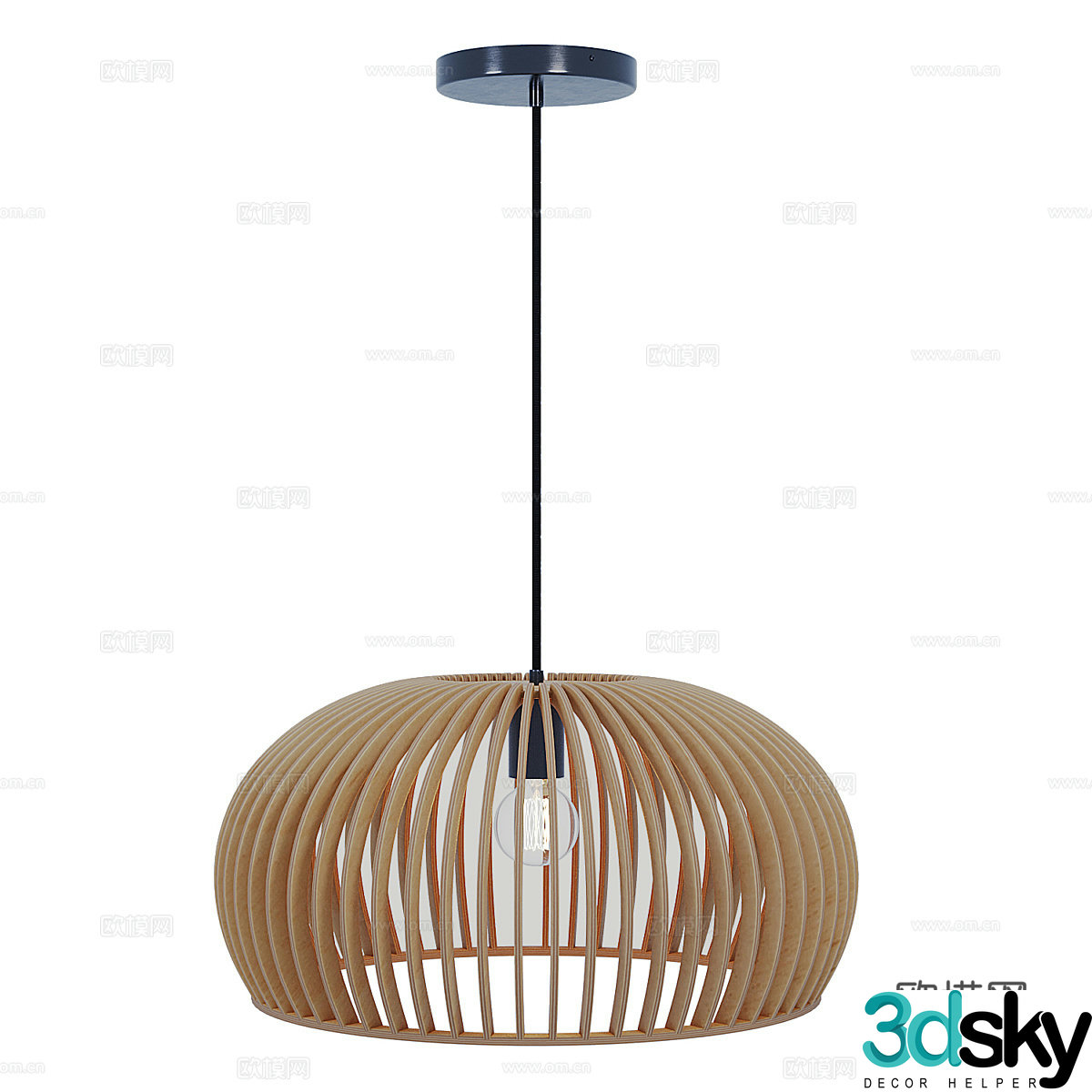 New Chinese Wasabi Roots 3D Model of Braided Chandelier