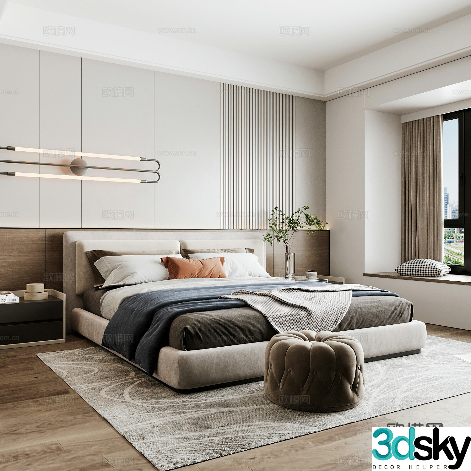 Modern home bedroom Modern bedroom Italian bedroom Simple bedroom Italian bed 3d model