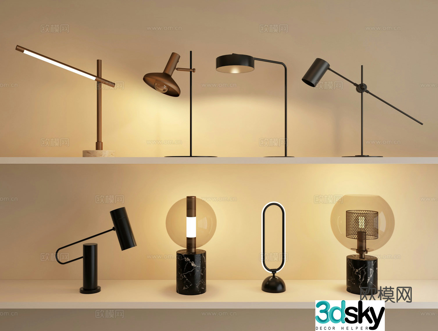 Modern desk lamp bedside desk lamp reading lamp 3d model