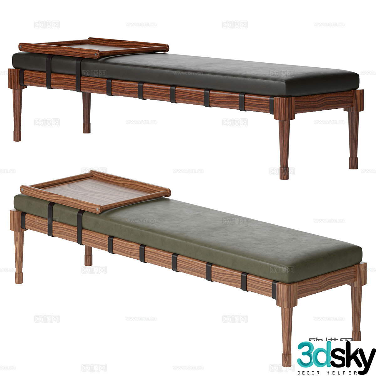 Middle-aged sofa stool tail bed stool shoe change stool footstool bench dining stool outdoor leisure stool 3D model
